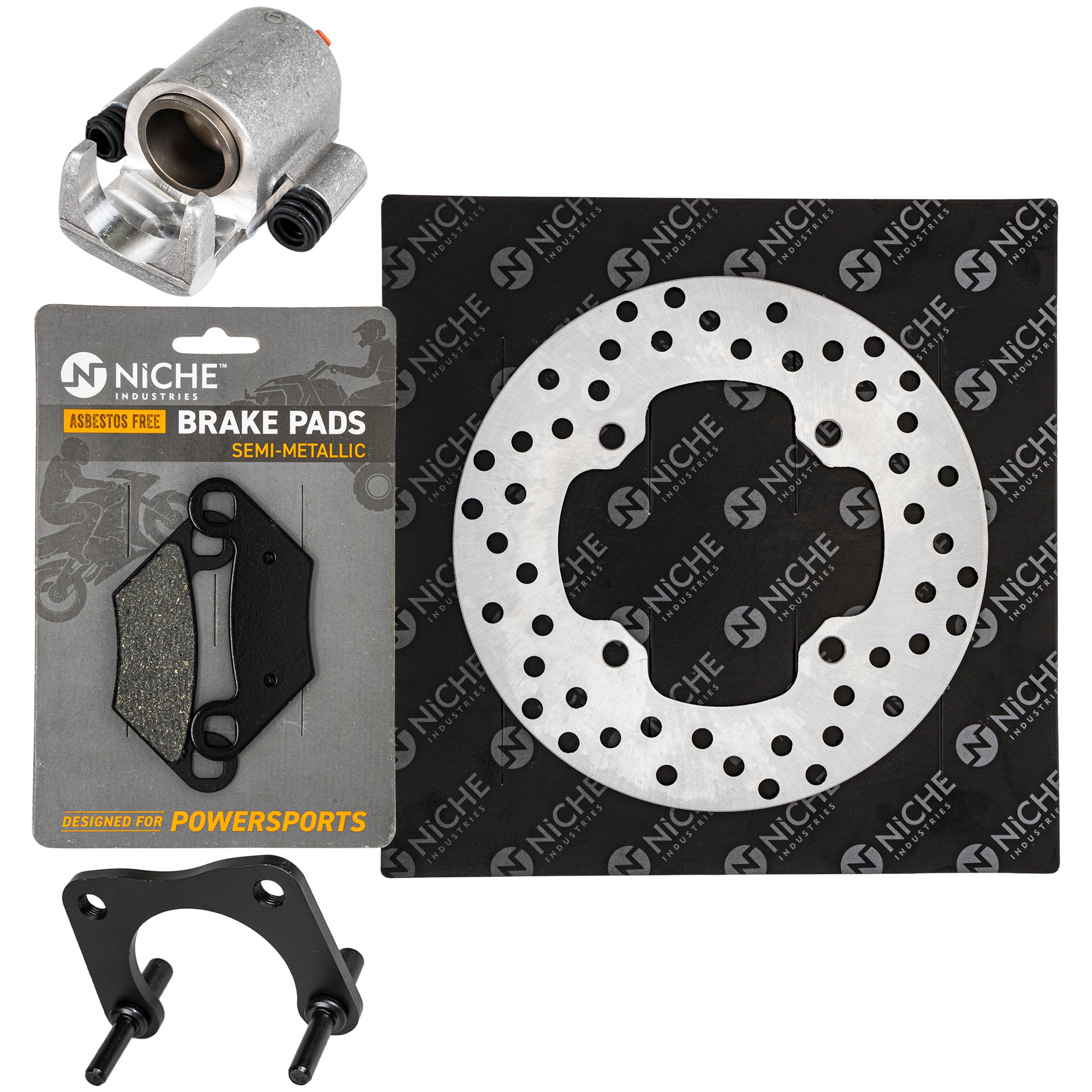 Single Caliper, Rotor, Pad Set for Polaris GEM Sportsman Hawkeye NICHE MK1007930