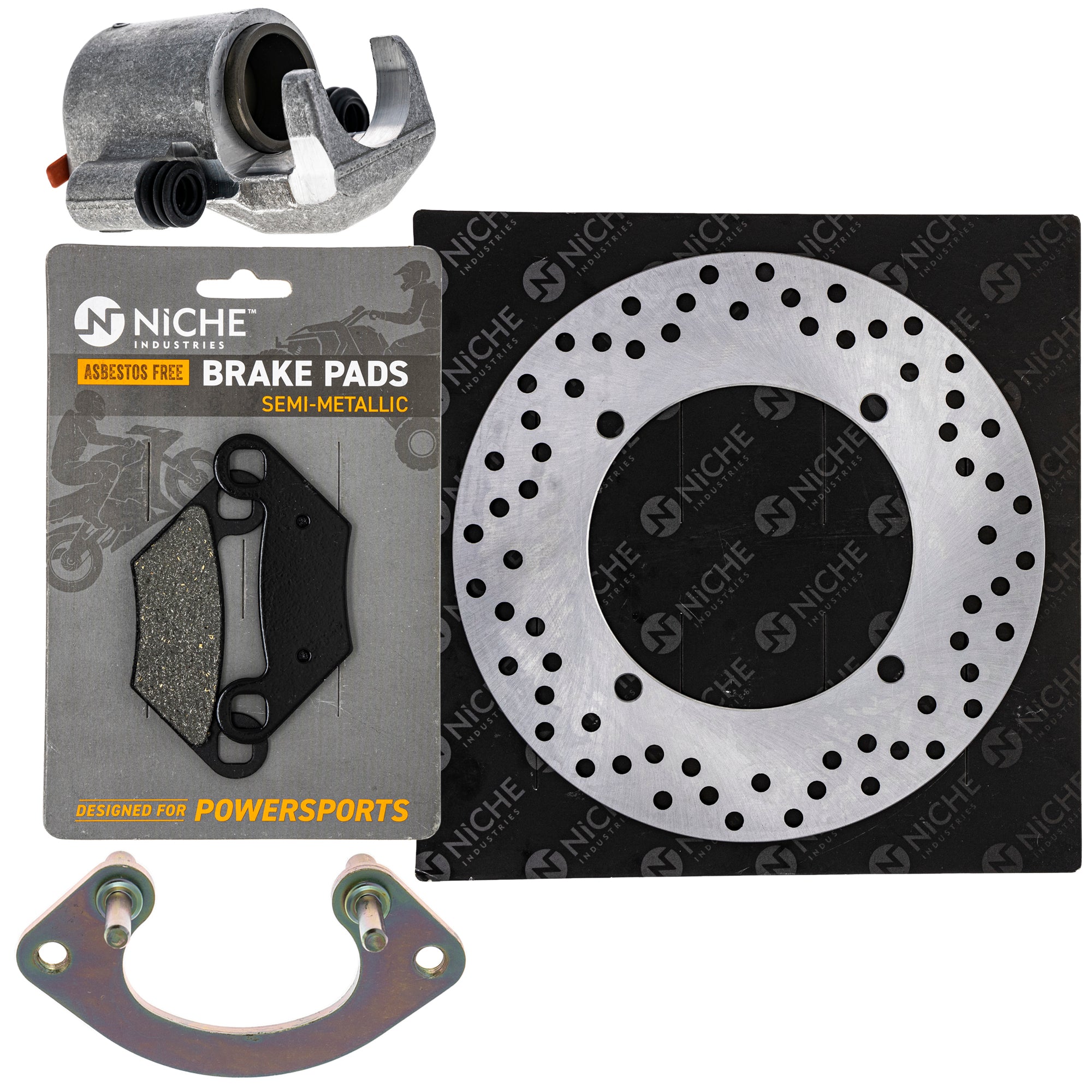 Single Caliper, Rotor, Pad Set for Polaris Sportsman Scrambler NICHE MK1007931