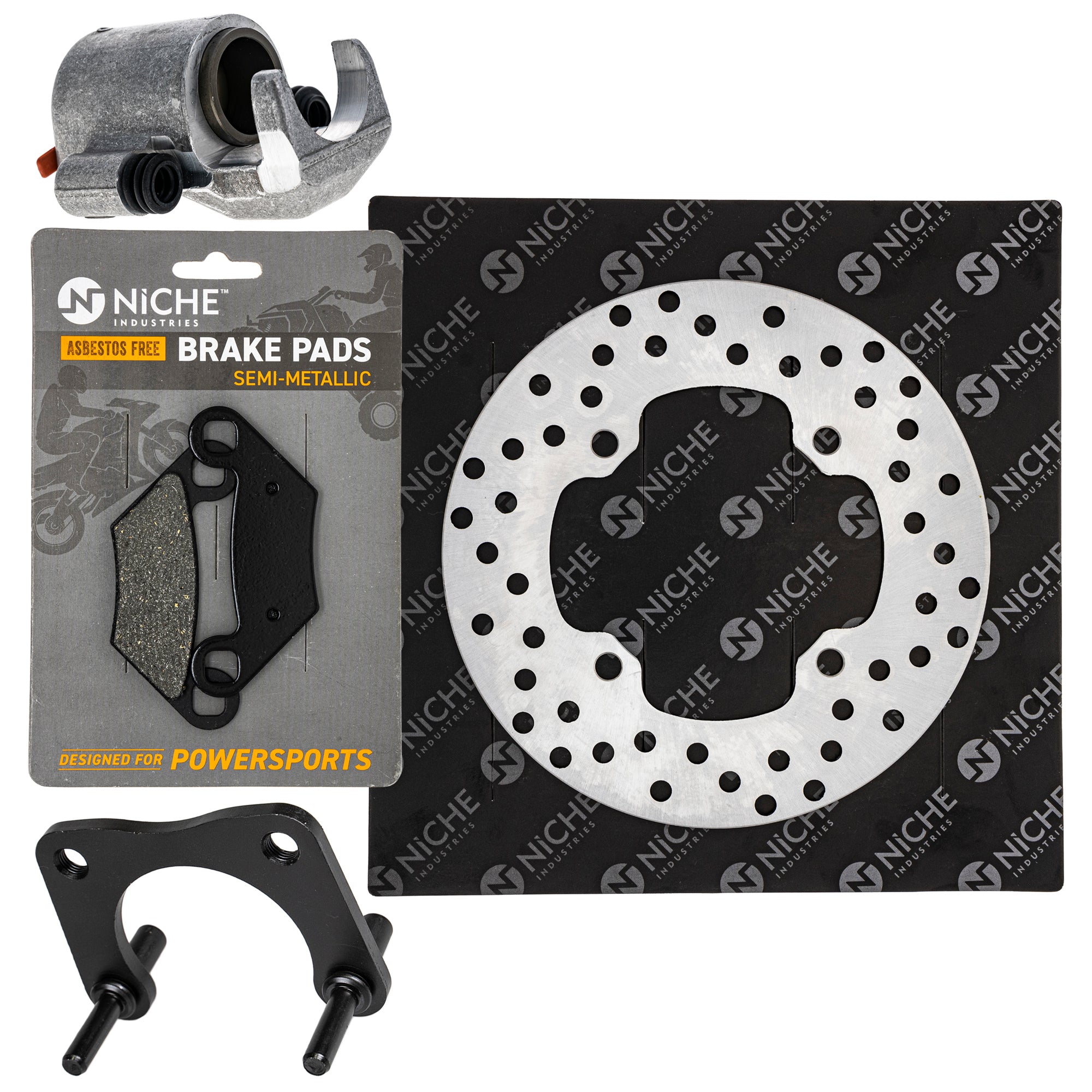 Single Caliper, Rotor, Pad Set for Polaris GEM Sportsman NICHE MK1007932