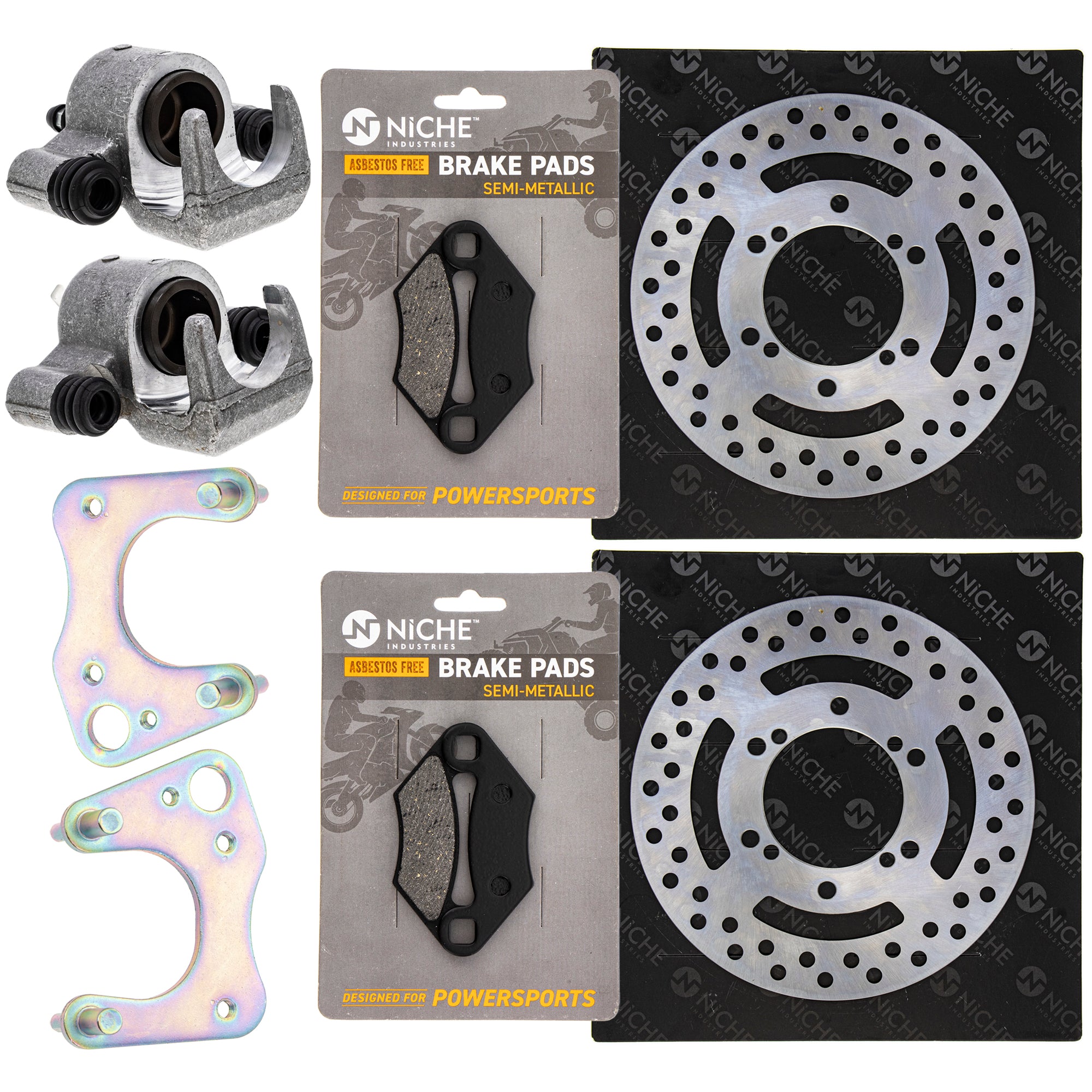 Front Brakes Rebuild Kit - Calipers, Rotors, Pads for zOTHER Polaris Xplorer Xpedition NICHE MK1007956