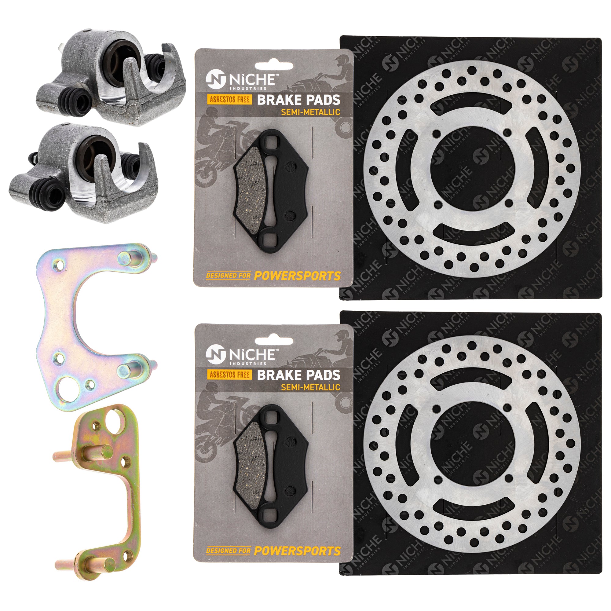 Front Brakes Rebuild Kit - Calipers, Rotors, Pads for zOTHER Polaris GEM Magnum NICHE MK1007957