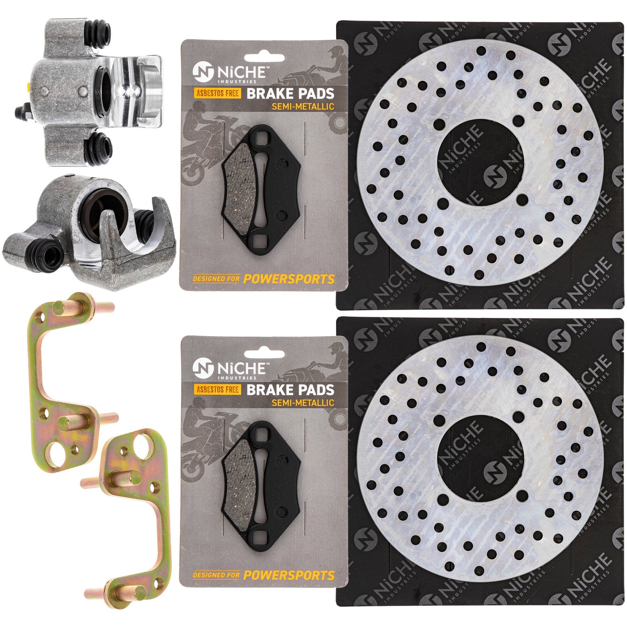 Front Brakes Rebuild Kit - Calipers, Rotors, Pads for zOTHER Polaris GEM Trail Scrambler NICHE MK1007960