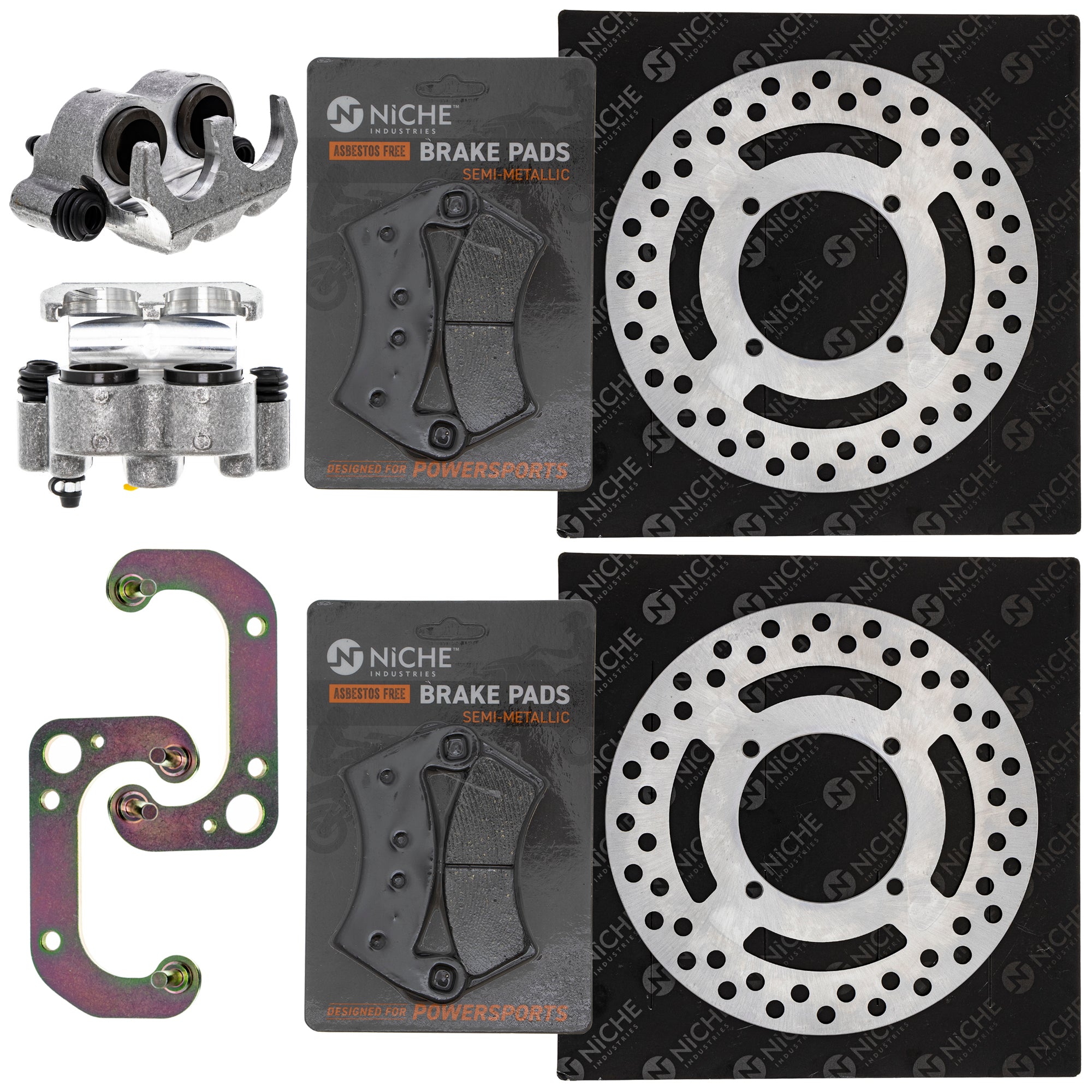 Front Brakes Rebuild Kit - Calipers, Rotors, Pads for zOTHER Polaris GEM Ranger EM1400 NICHE MK1007962