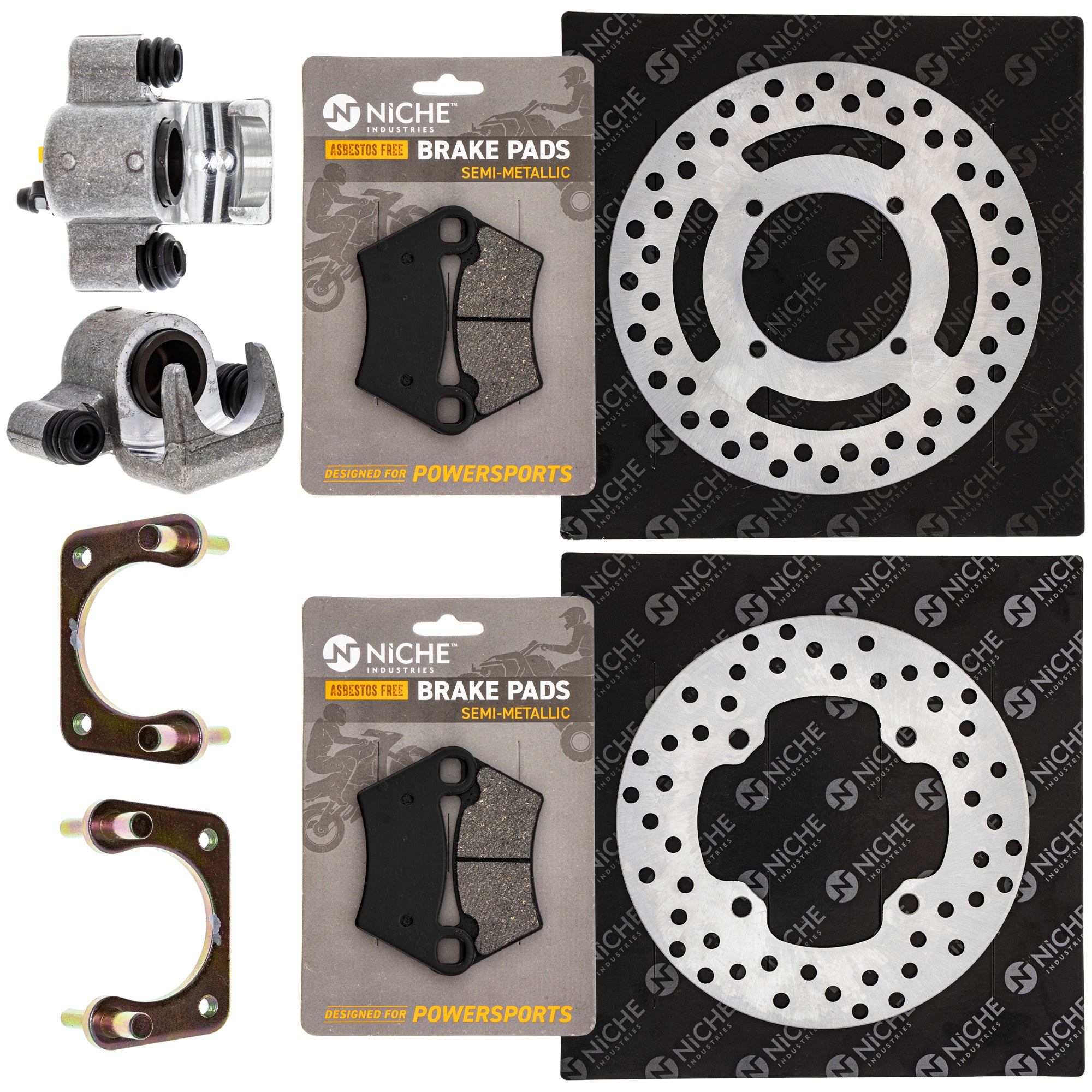 Front Brakes Rebuild Kit - Calipers, Rotors, Pads for zOTHER Polaris GEM Sportsman Ranger NICHE MK1007967