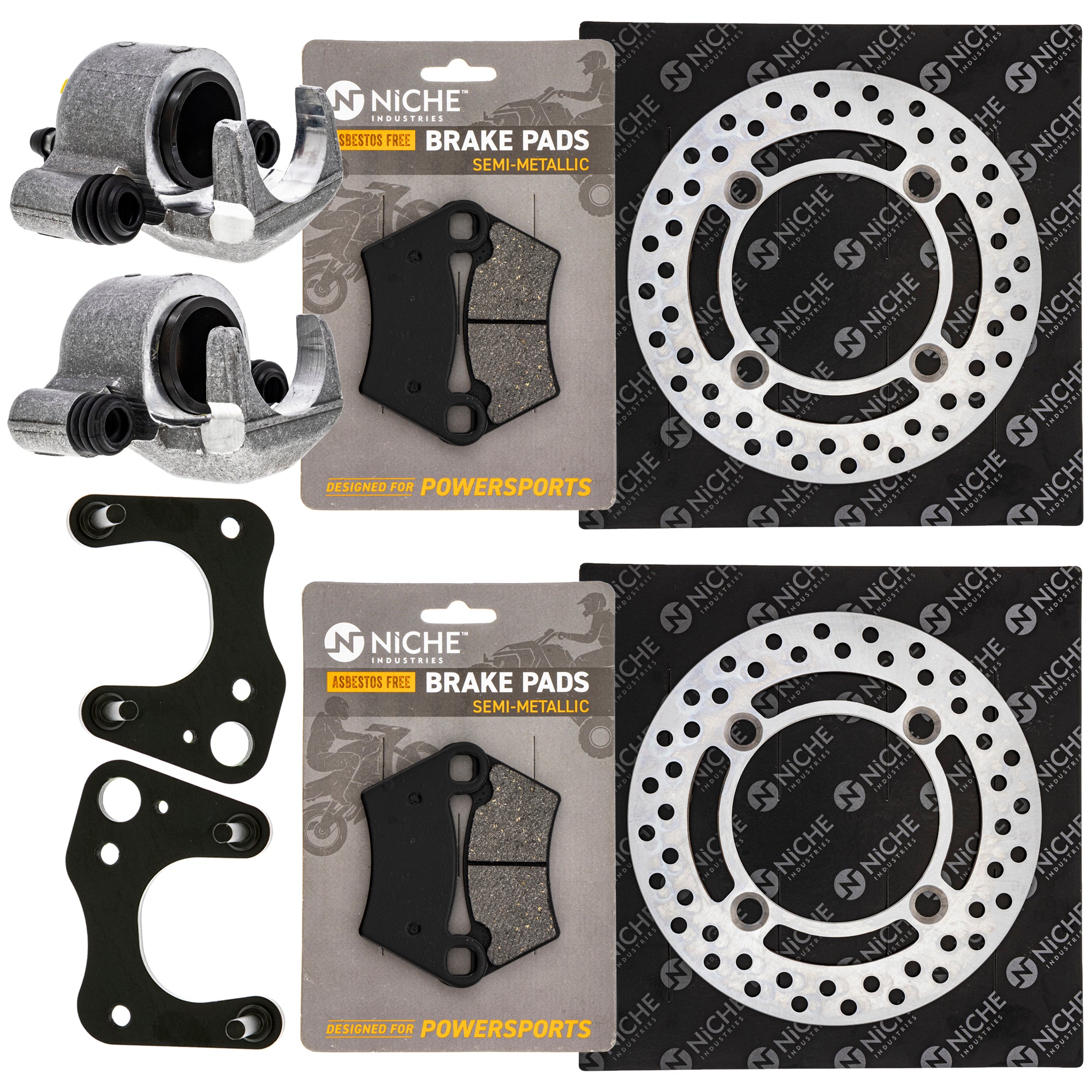 Front Brakes Rebuild Kit - Calipers, Rotors, Pads for zOTHER Polaris GEM Ranger ACE NICHE MK1007968