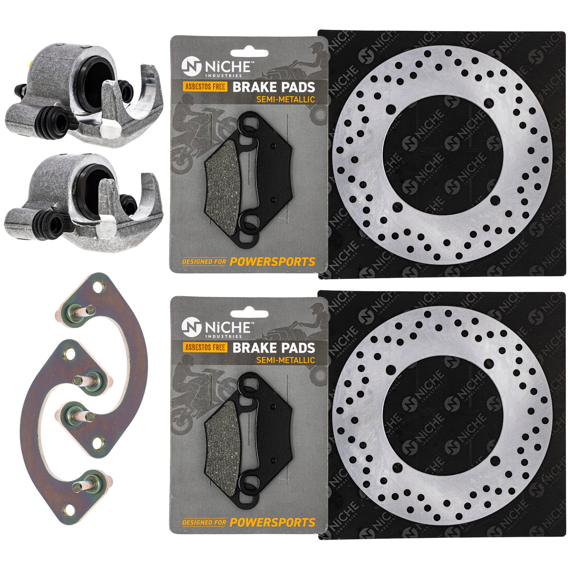 Front Brakes Rebuild Kit - Calipers, Rotors, Pads for zOTHER Polaris GEM Sportsman NICHE MK1007969