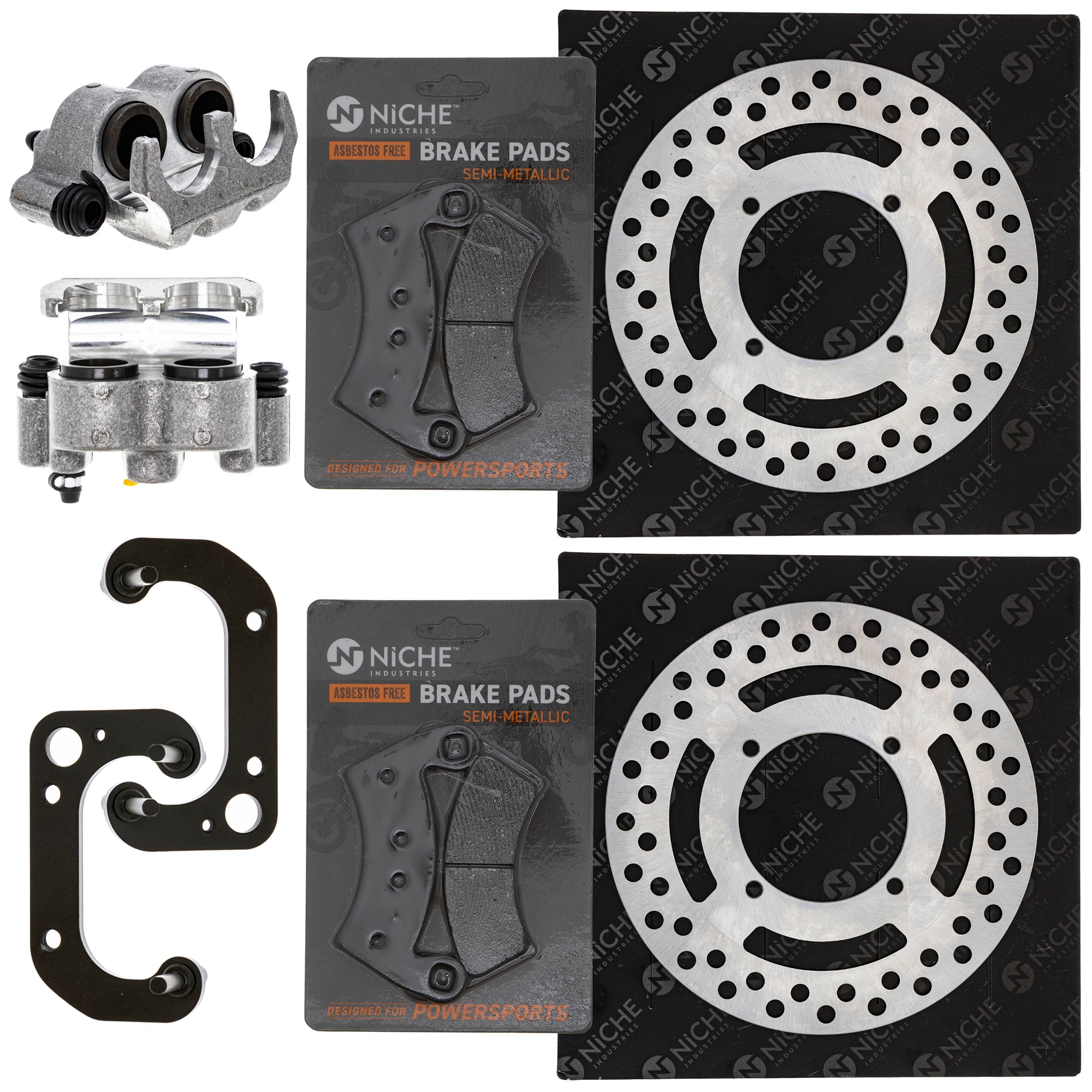 Front Brakes Rebuild Kit - Calipers, Rotors, Pads for zOTHER Polaris GEM Ranger NICHE MK1007970