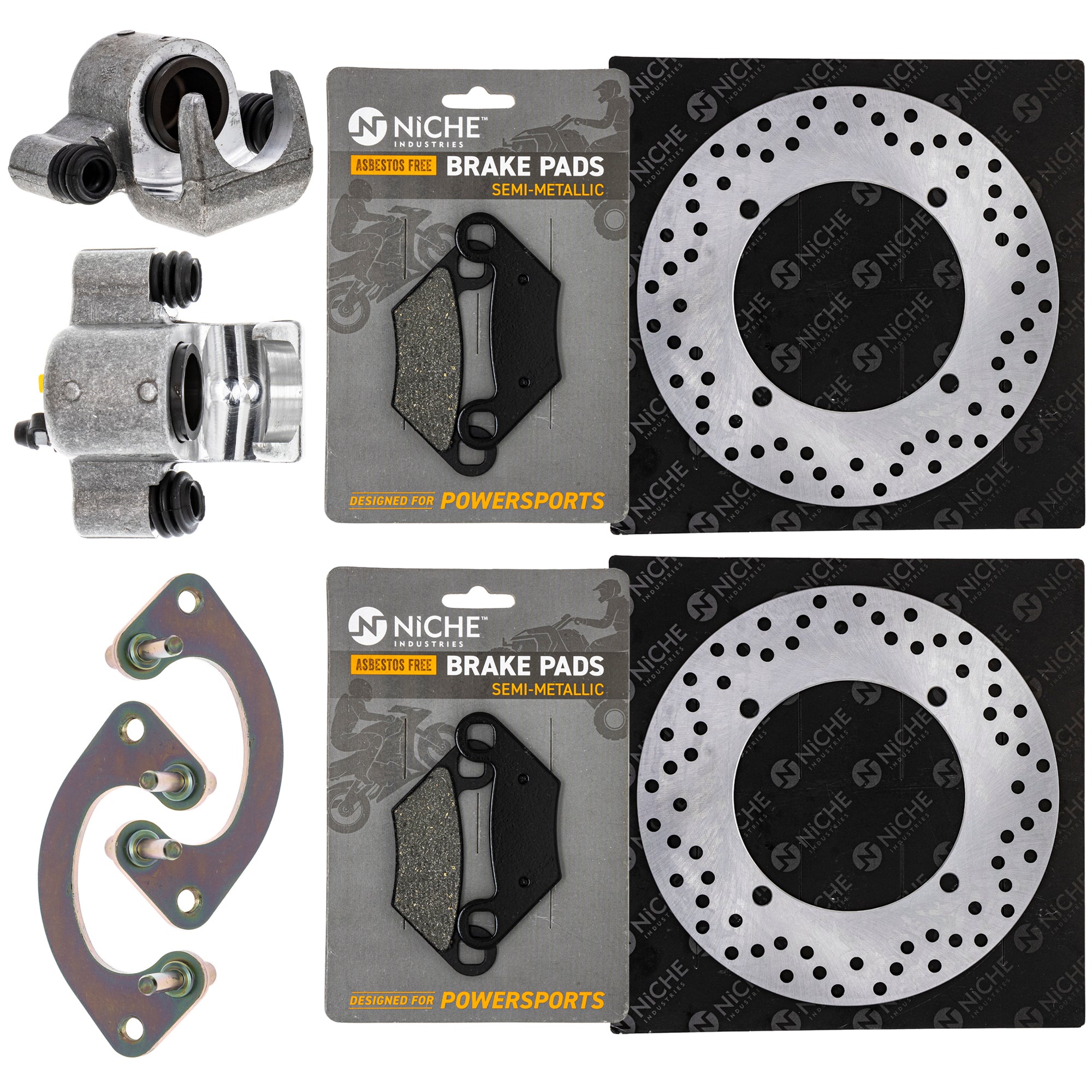Front Brakes Rebuild Kit - Calipers, Rotors, Pads for zOTHER Polaris GEM Sportsman NICHE MK1007976