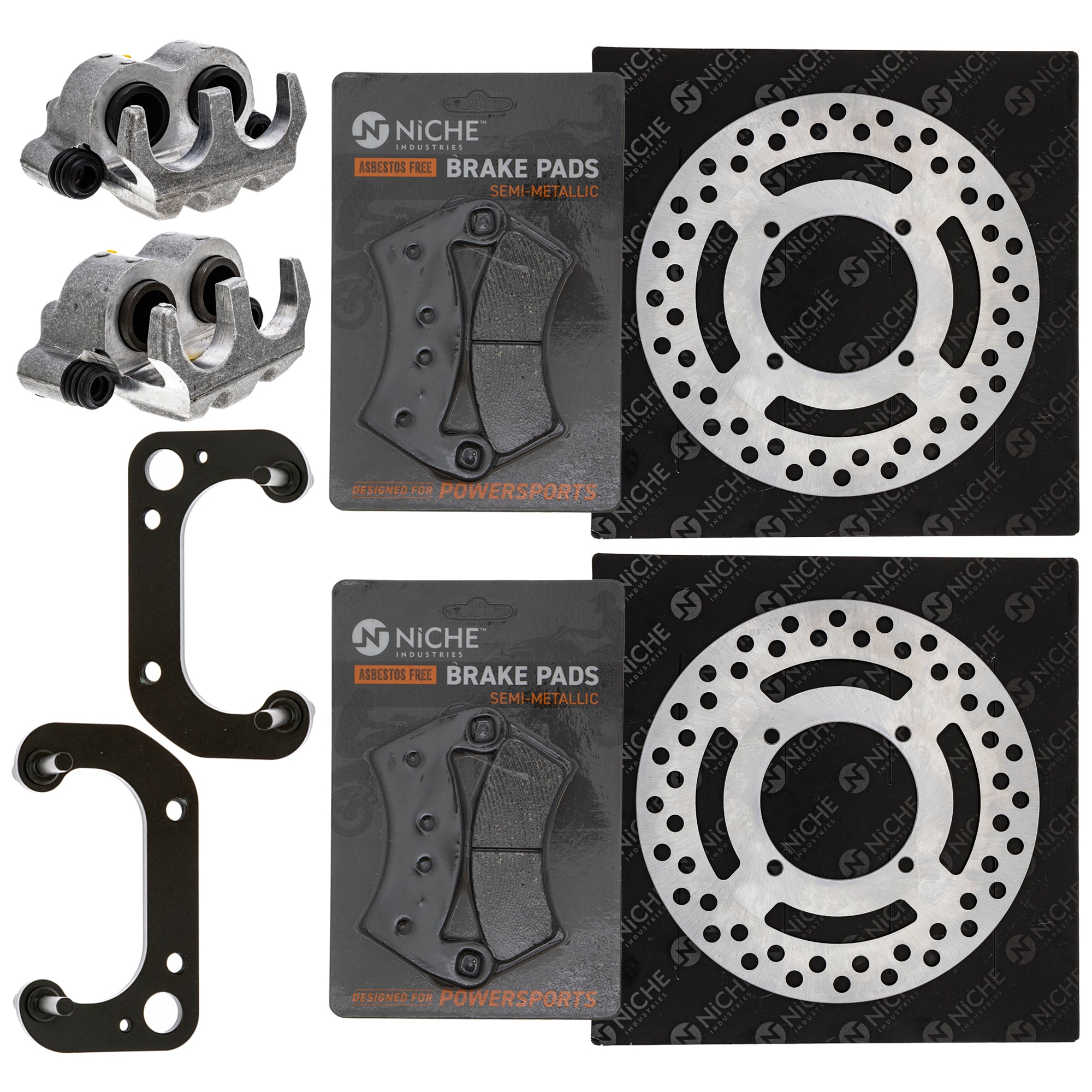 Front Brakes Rebuild Kit - Calipers, Rotors, Pads for zOTHER Polaris GEM Ranger ACE NICHE MK1007977