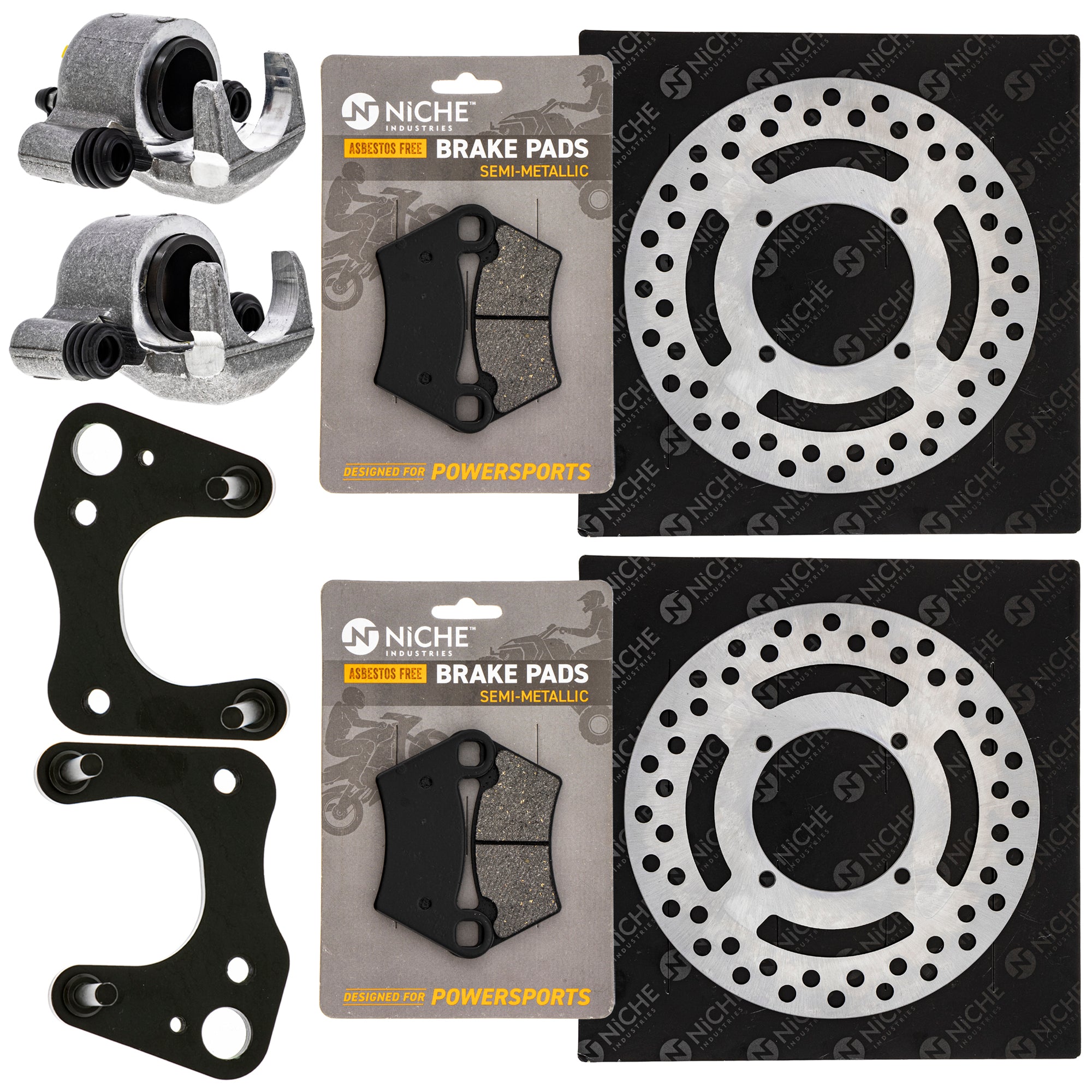 Front Brakes Rebuild Kit - Calipers, Rotors, Pads for zOTHER Polaris GEM Ranger ACE NICHE MK1007978