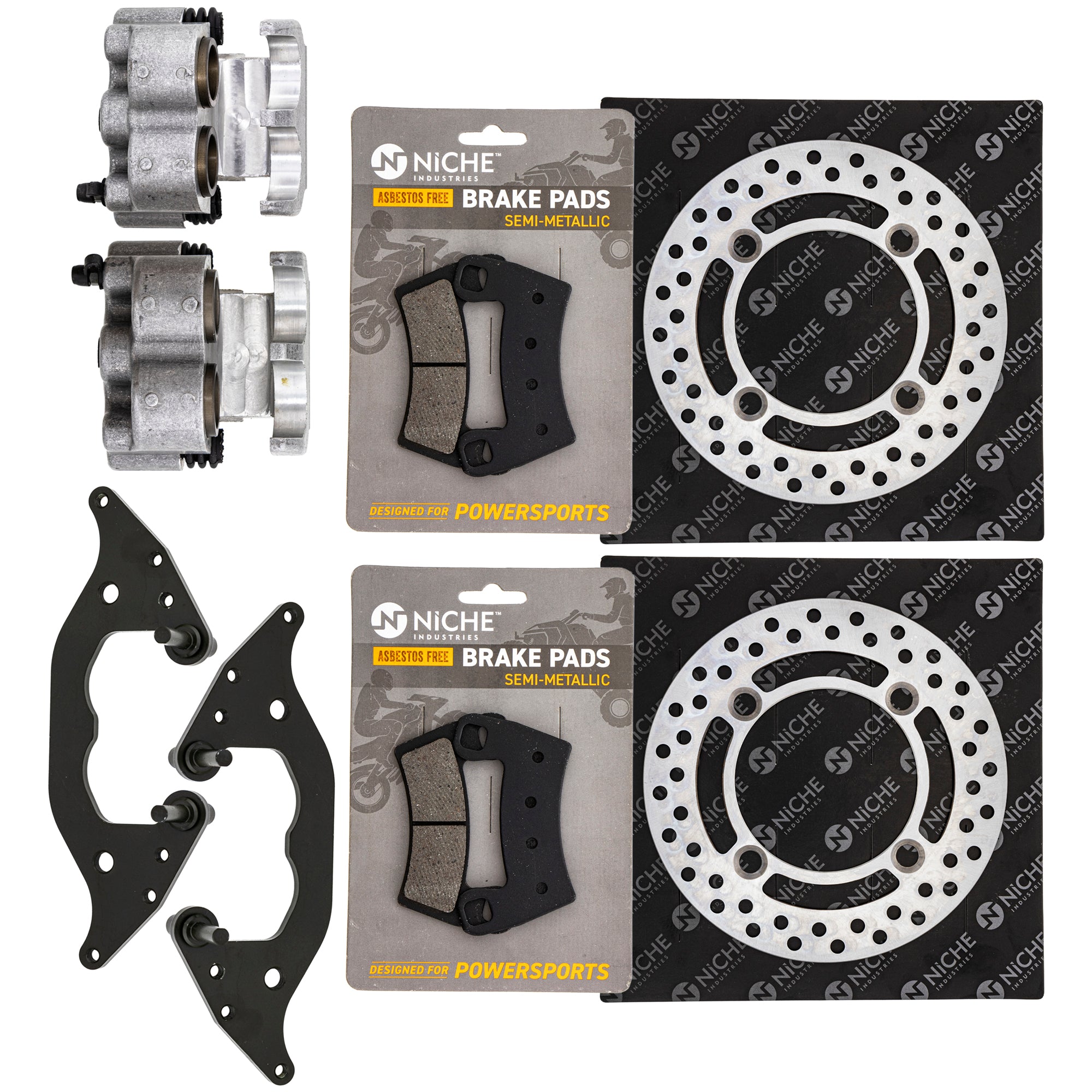 Front Brakes Rebuild Kit - Calipers, Rotors, Pads for zOTHER Polaris GEM RZR NICHE MK1007979