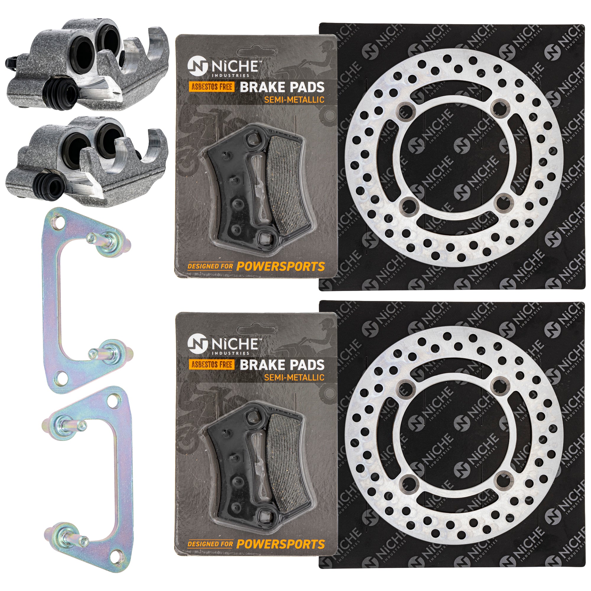 Front Brakes Rebuild Kit - Calipers, Rotors, Pads for zOTHER Polaris GEM RZR NICHE MK1007981