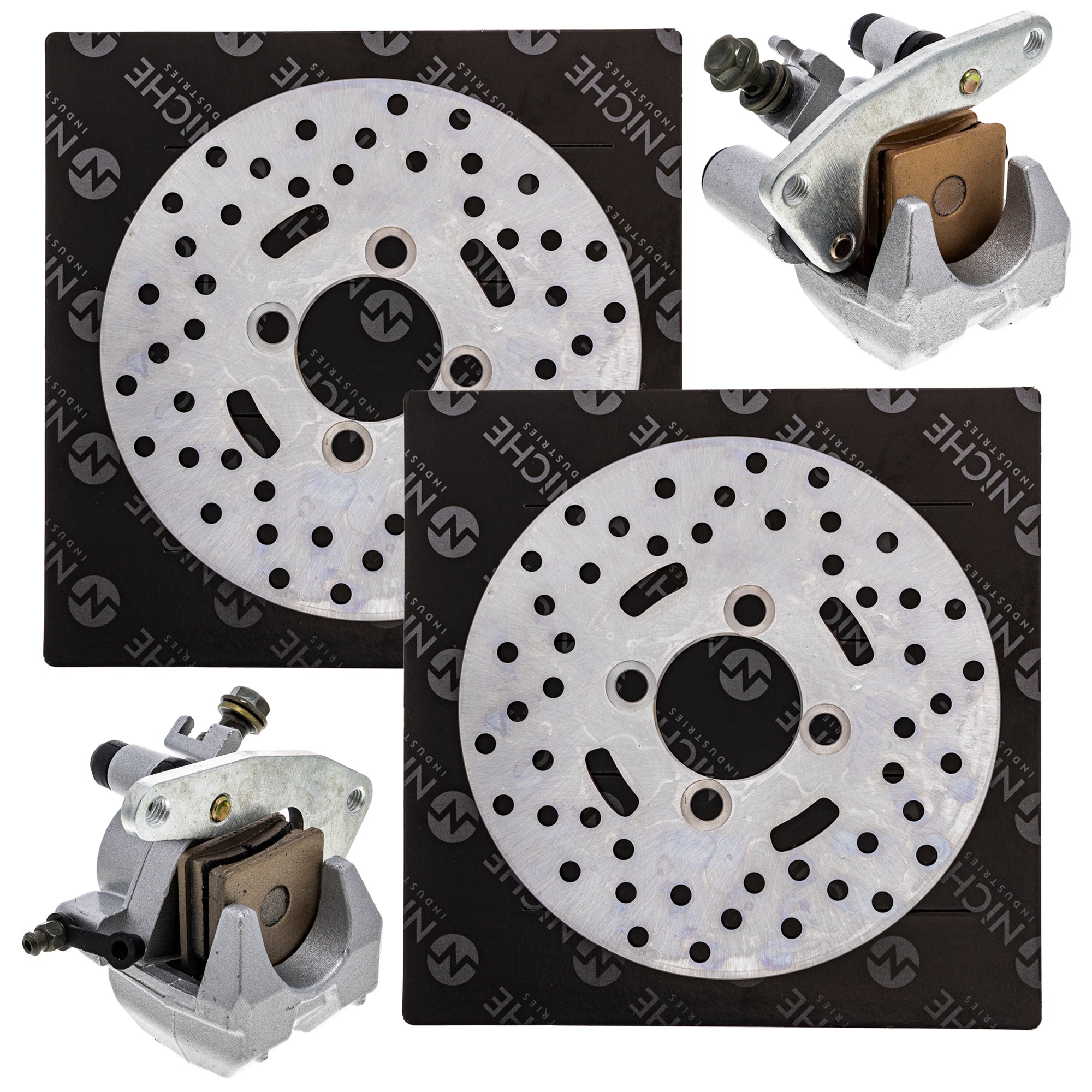 Front Brakes Rebuild Kit - Calipers, Rotors, Pads for zOTHER Yamaha Wolverine Kodiak Big NICHE MK1007983
