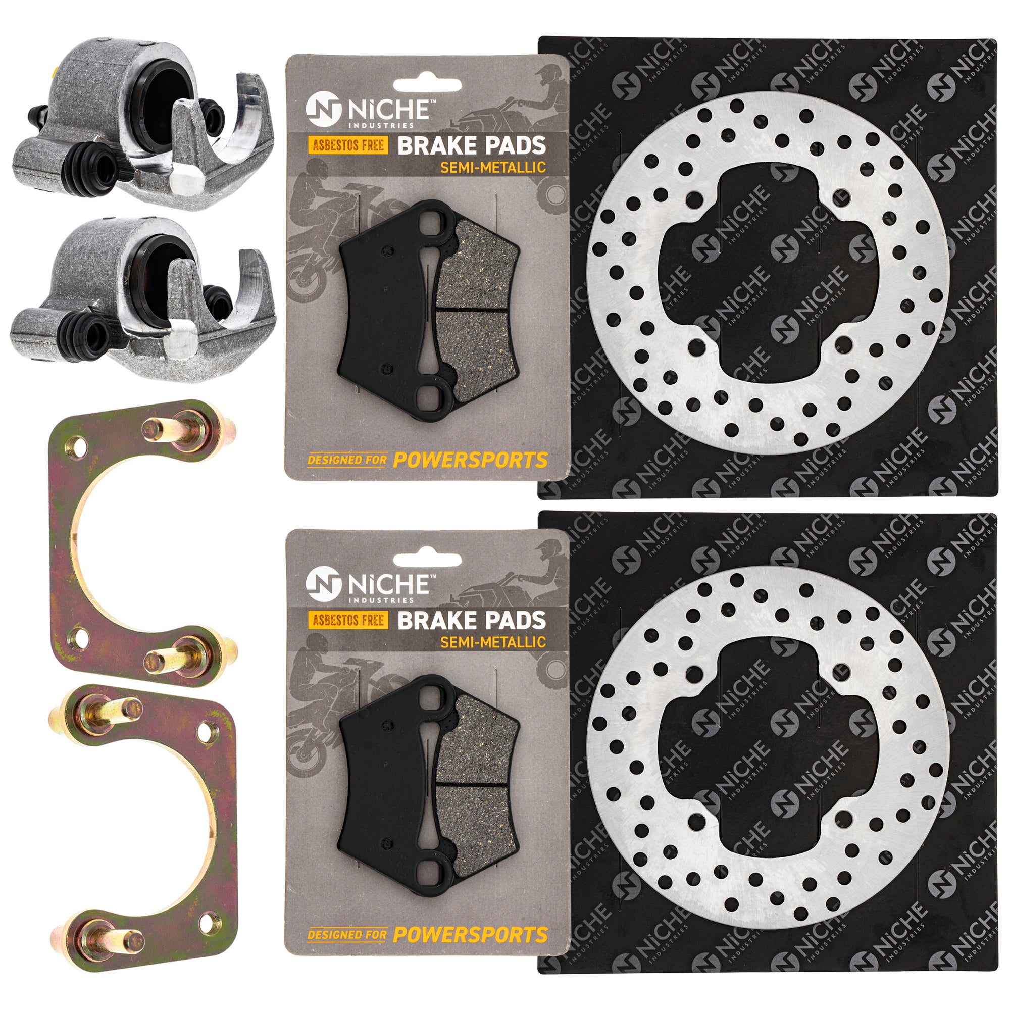 Rear Brakes Rebuild Kit - Calipers, Rotors, Pads for zOTHER Polaris GEM Sportsman RZR NICHE MK1007984