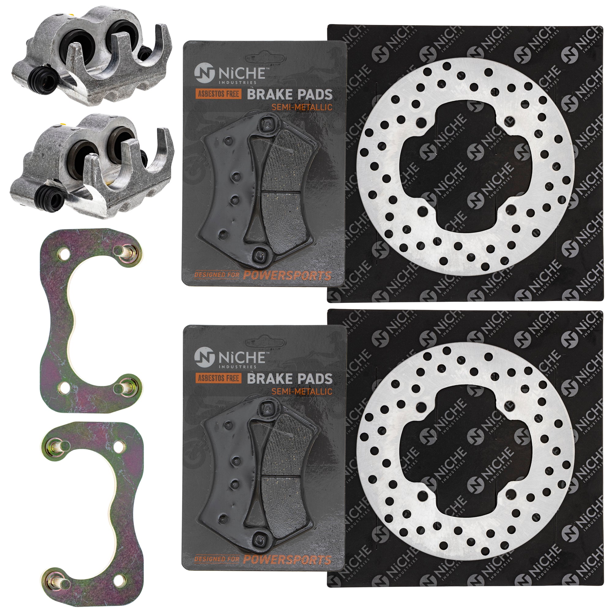 Rear Brakes Rebuild Kit - Calipers, Rotors, Pads for zOTHER Polaris GEM Ranger NICHE MK1007985