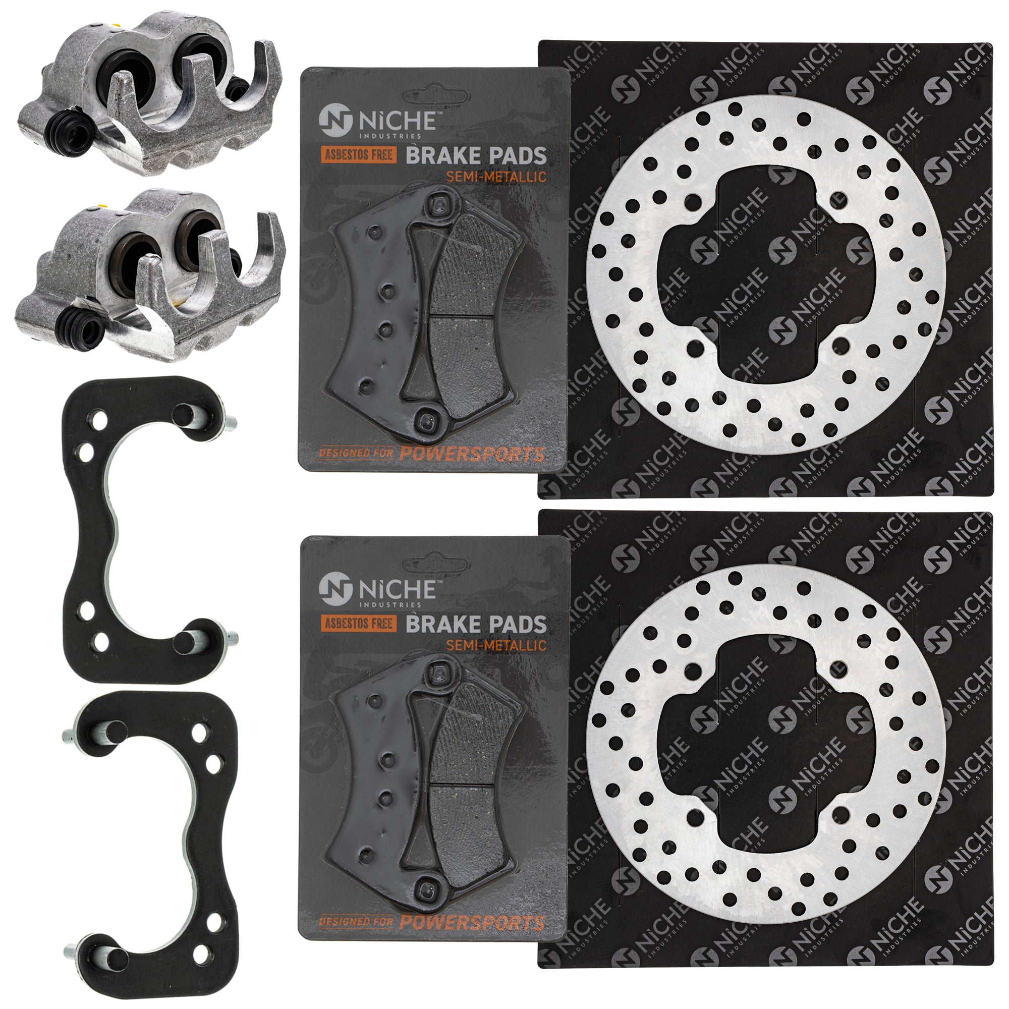 Rear Brakes Rebuild Kit - Calipers, Rotors, Pads for zOTHER Polaris GEM Ranger NICHE MK1007987
