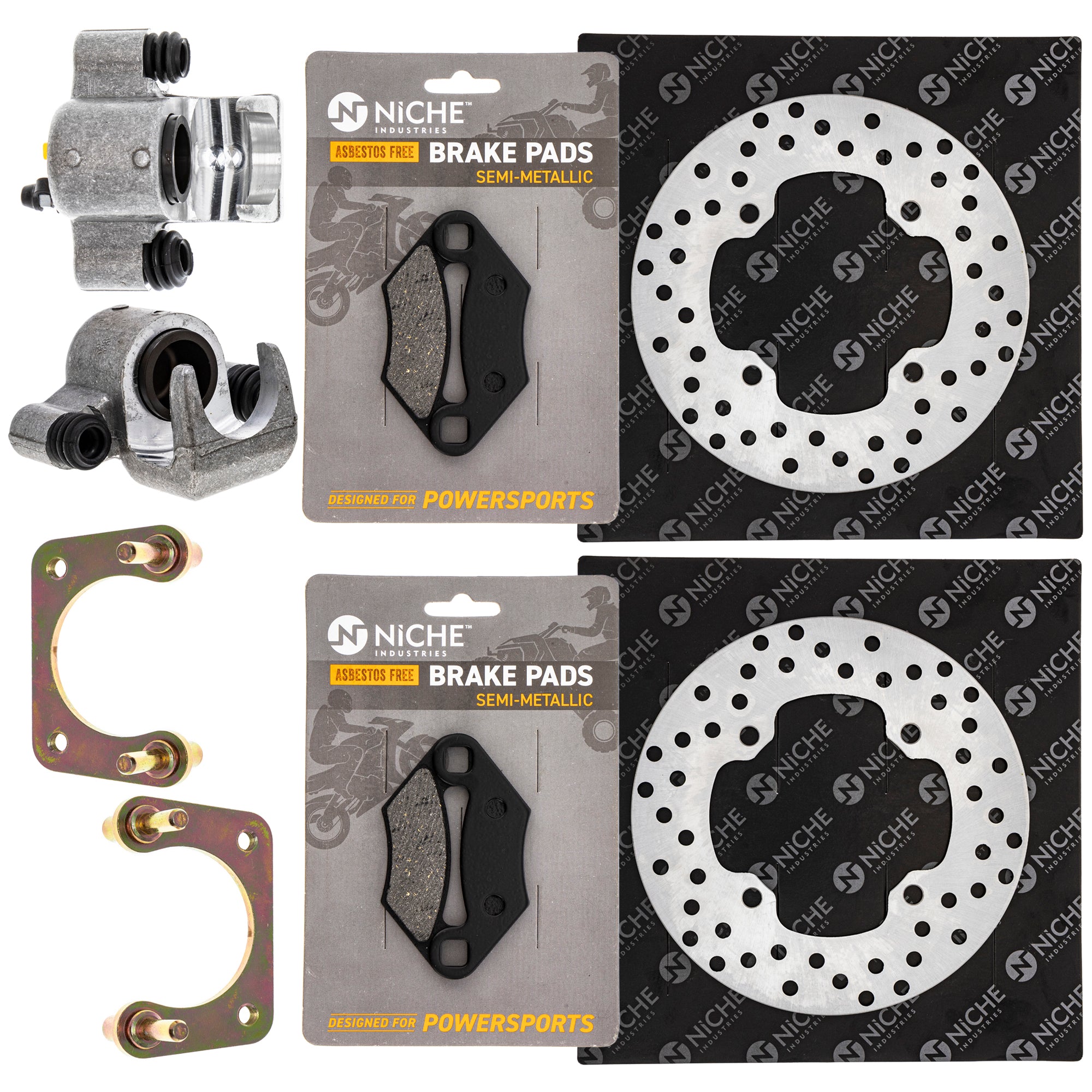 Rear Brakes Rebuild Kit - Calipers, Rotors, Pads for zOTHER Polaris GEM Sportsman RZR NICHE MK1007988