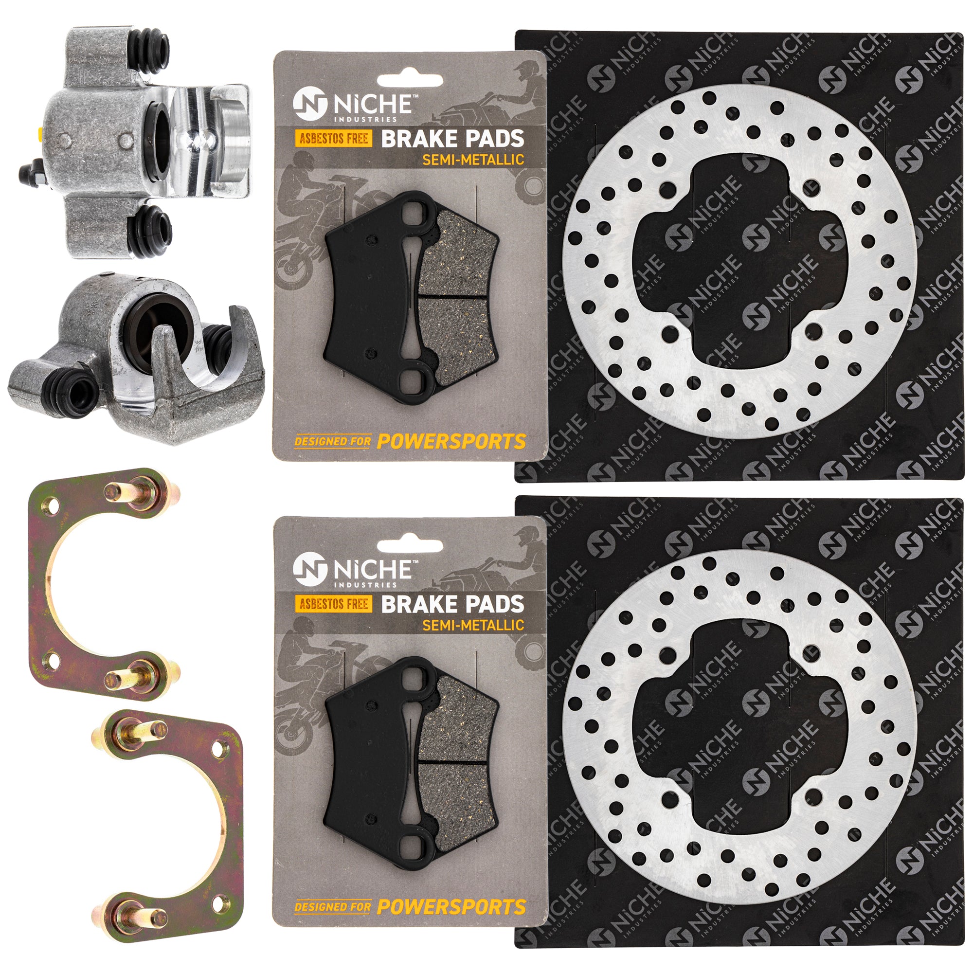 Rear Brakes Rebuild Kit - Calipers, Rotors, Pads for zOTHER Polaris GEM Sportsman Ranger NICHE MK1007989