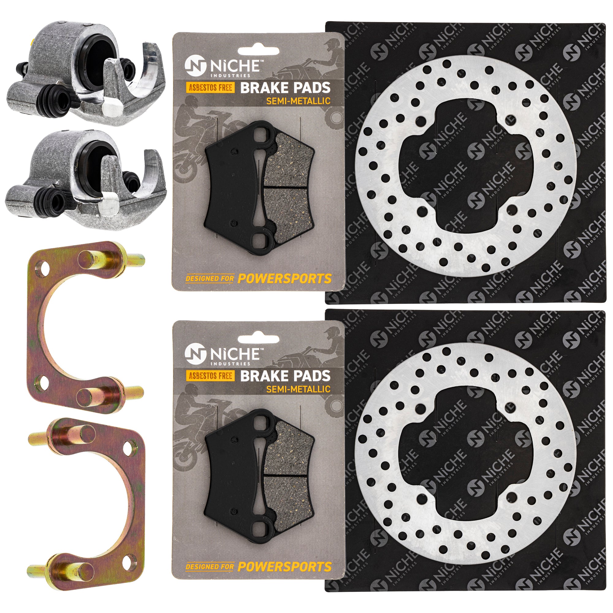 Rear Brakes Rebuild Kit - Calipers, Rotors, Pads for zOTHER Polaris GEM Ranger Brutus ACE NICHE MK1007990
