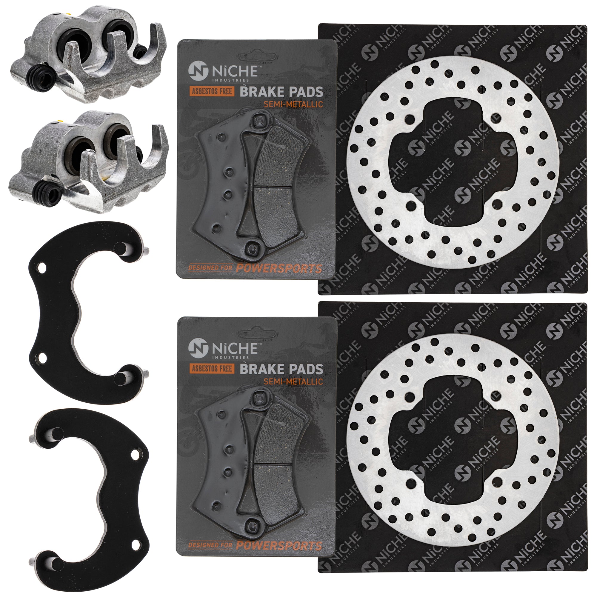 Rear Brakes Rebuild Kit - Calipers, Rotors, Pads for zOTHER Polaris GEM Ranger NICHE MK1007991