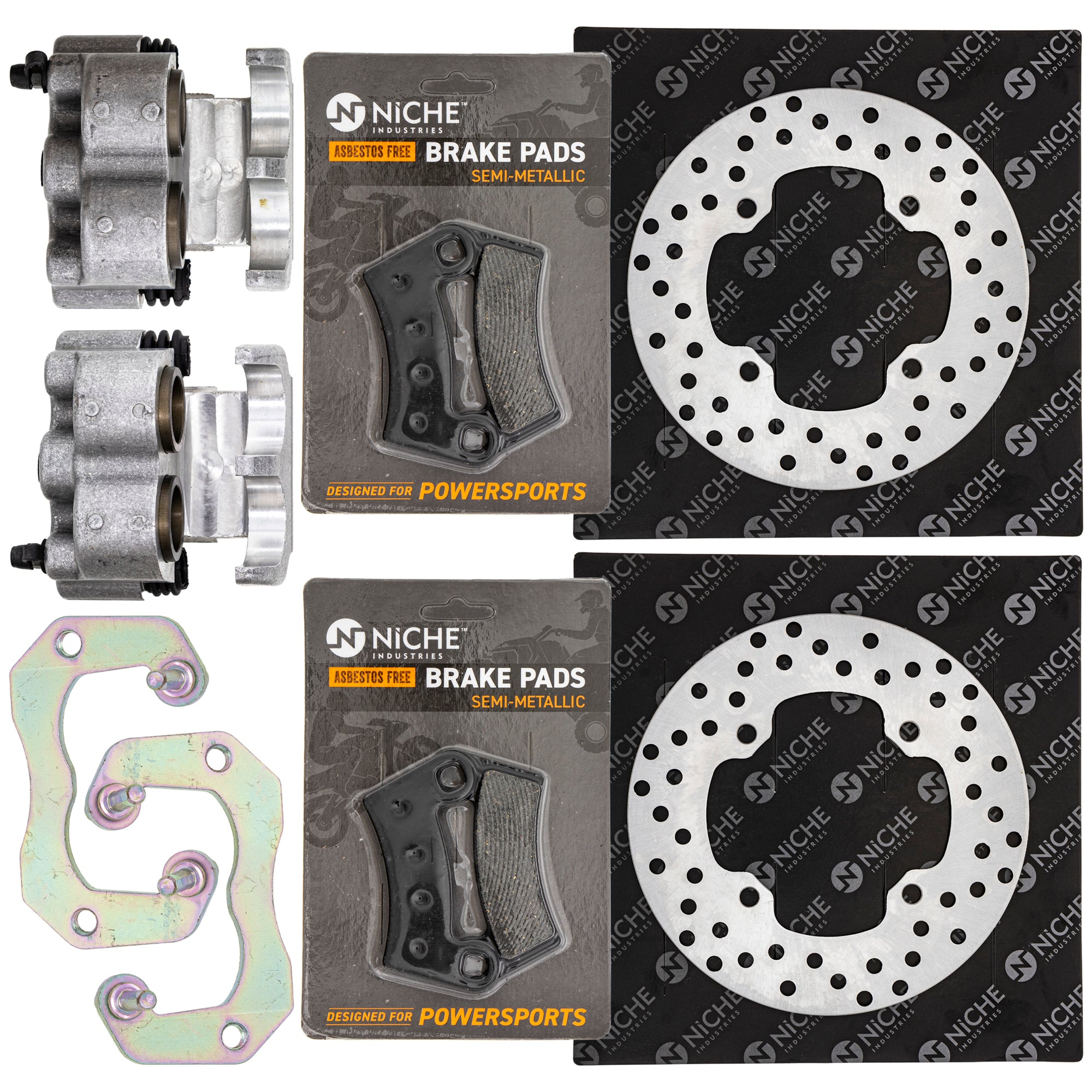 Rear Brakes Rebuild Kit - Calipers, Rotors, Pads for zOTHER Polaris GEM Ranger Pro NICHE MK1007992