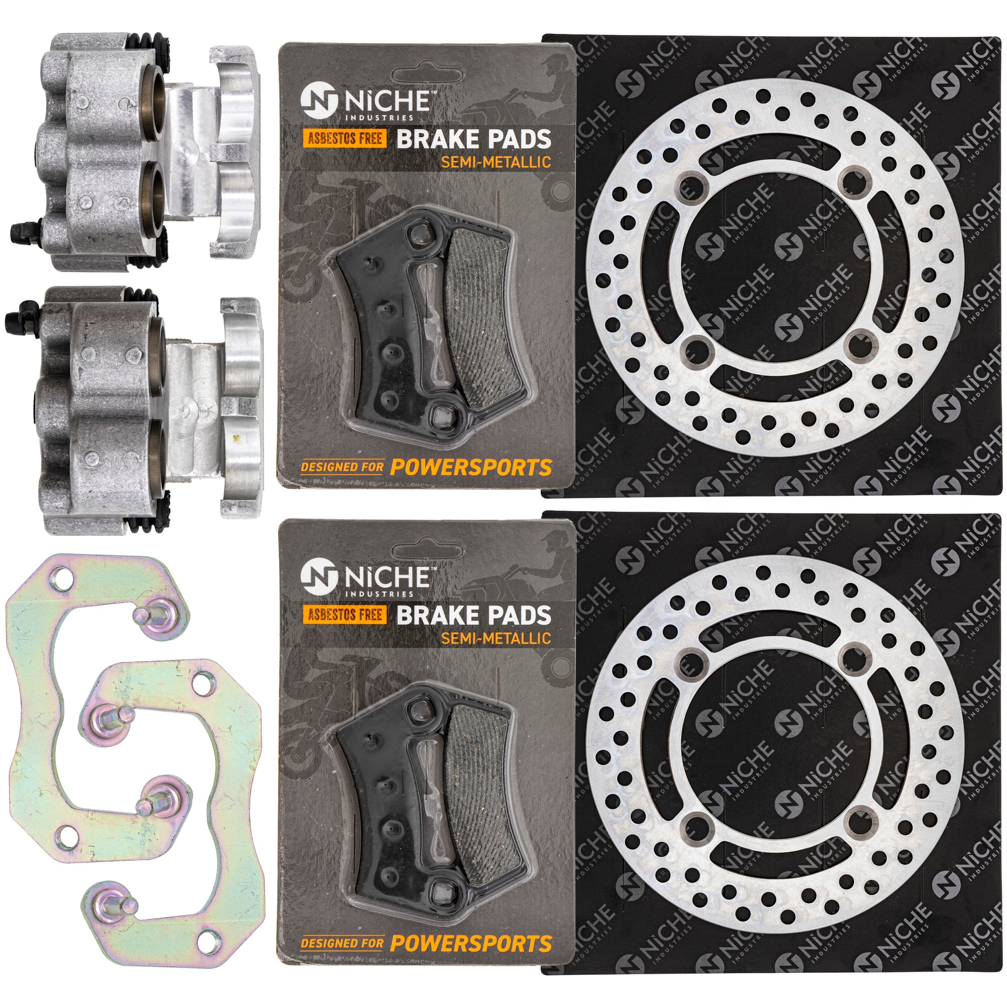 Rear Brakes Rebuild Kit - Calipers, Rotors, Pads for zOTHER Polaris GEM RZR Ranger Pro NICHE MK1007993