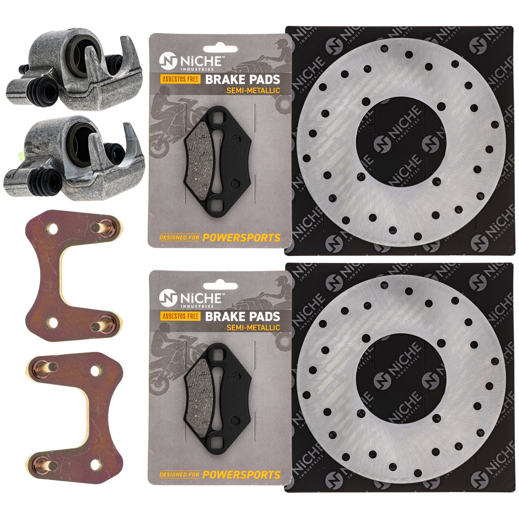 Rear Brakes Rebuild Kit - Calipers, Rotors, Pads for zOTHER Polaris ATP NICHE MK1007994
