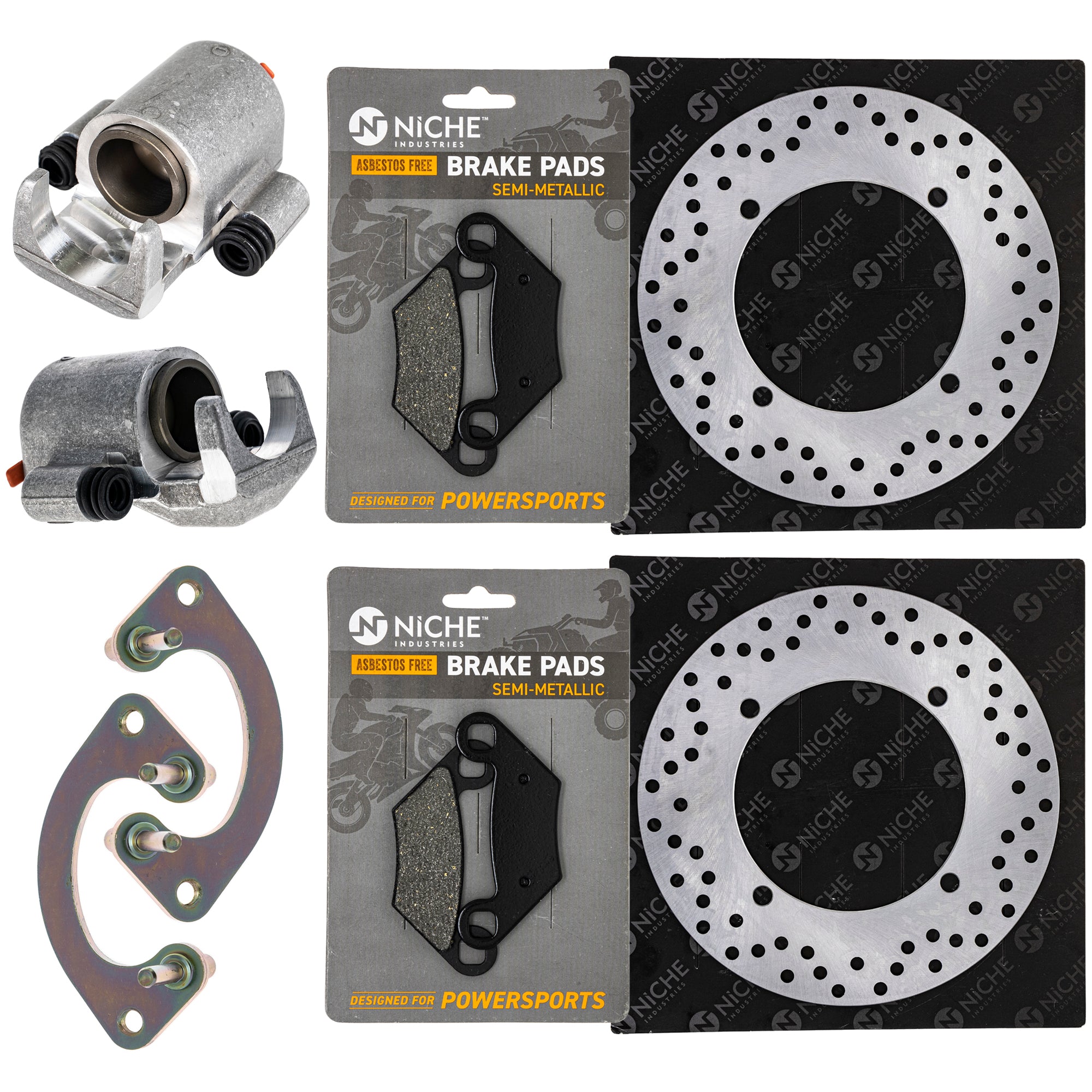 Rear Brakes Rebuild Kit - Calipers, Rotors, Pads for Polaris Sportsman Scrambler NICHE MK1007995