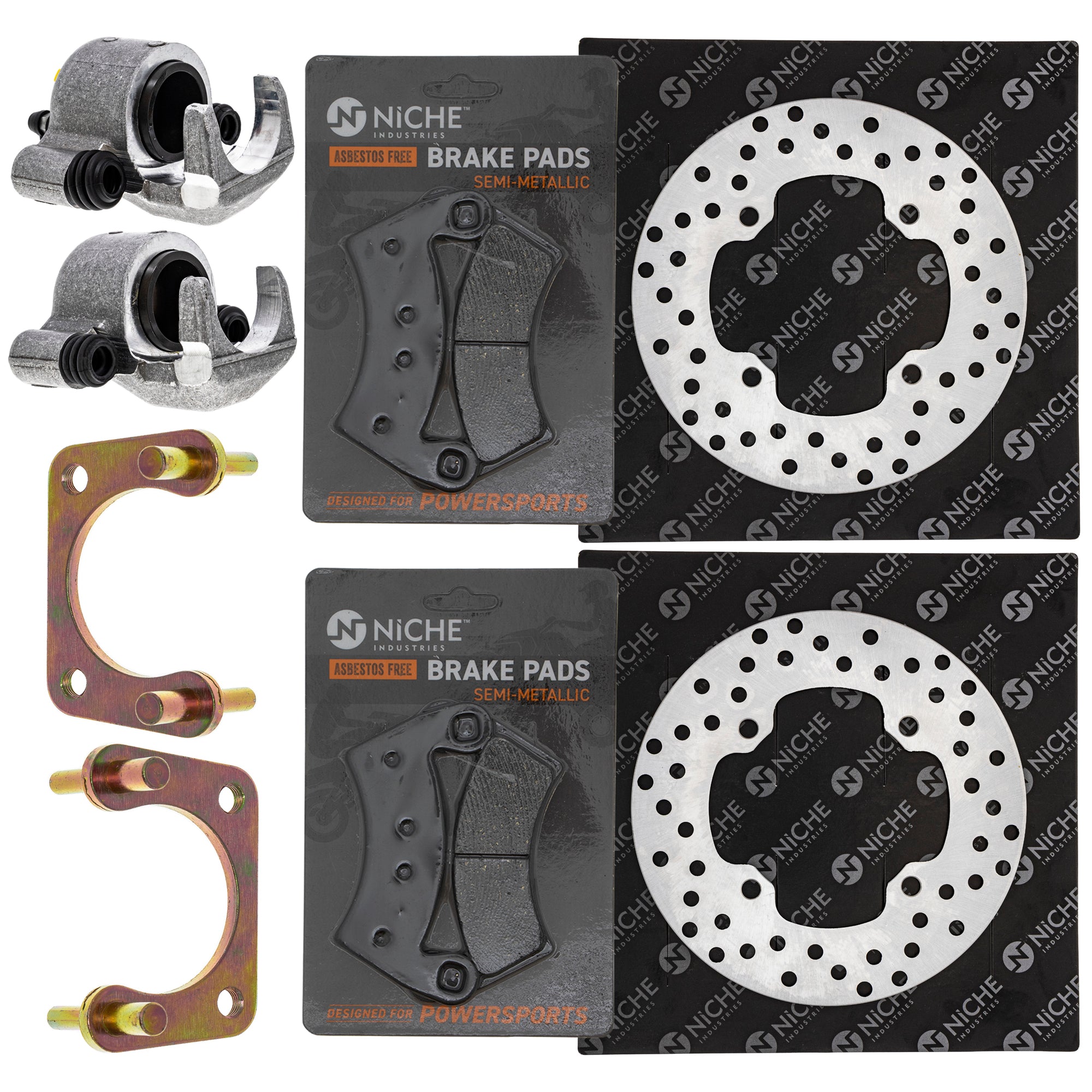 Rear Brakes Rebuild Kit - Calipers, Rotors, Pads for zOTHER Polaris GEM Ranger Brutus ACE NICHE MK1007996