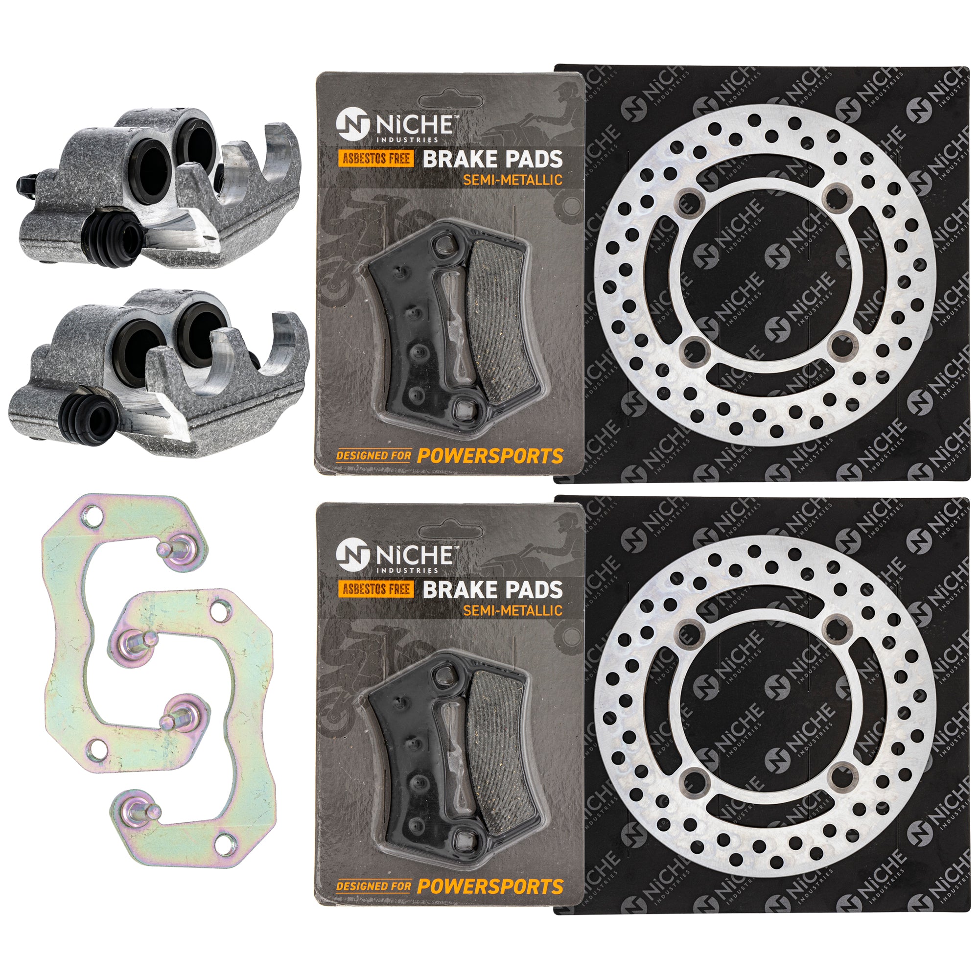 Rear Brakes Rebuild Kit - Calipers, Rotors, Pads for zOTHER Polaris GEM RZR NICHE MK1007997