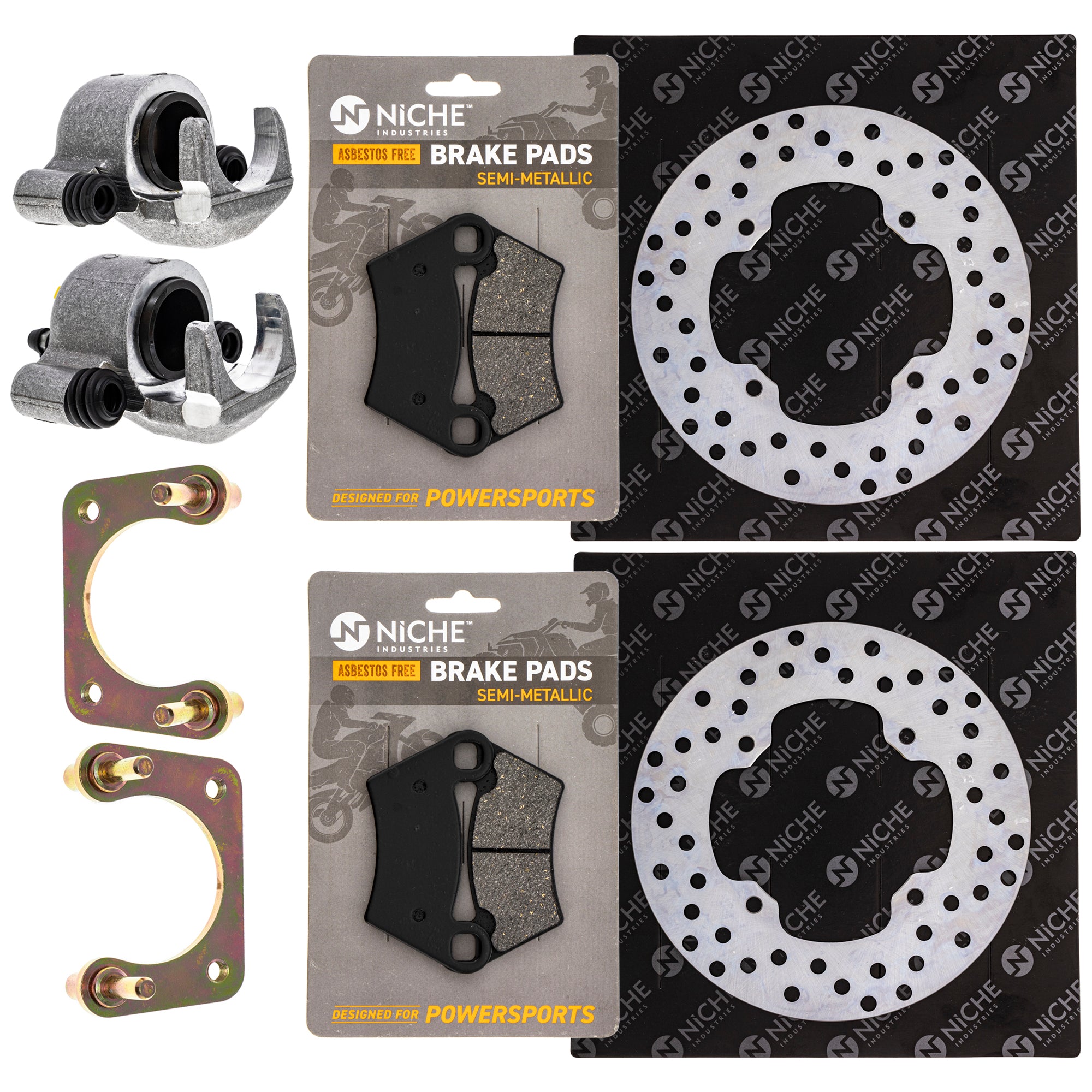 Rear Brakes Rebuild Kit - Calipers, Rotors, Pads for zOTHER Polaris GEM Ranger NICHE MK1007998