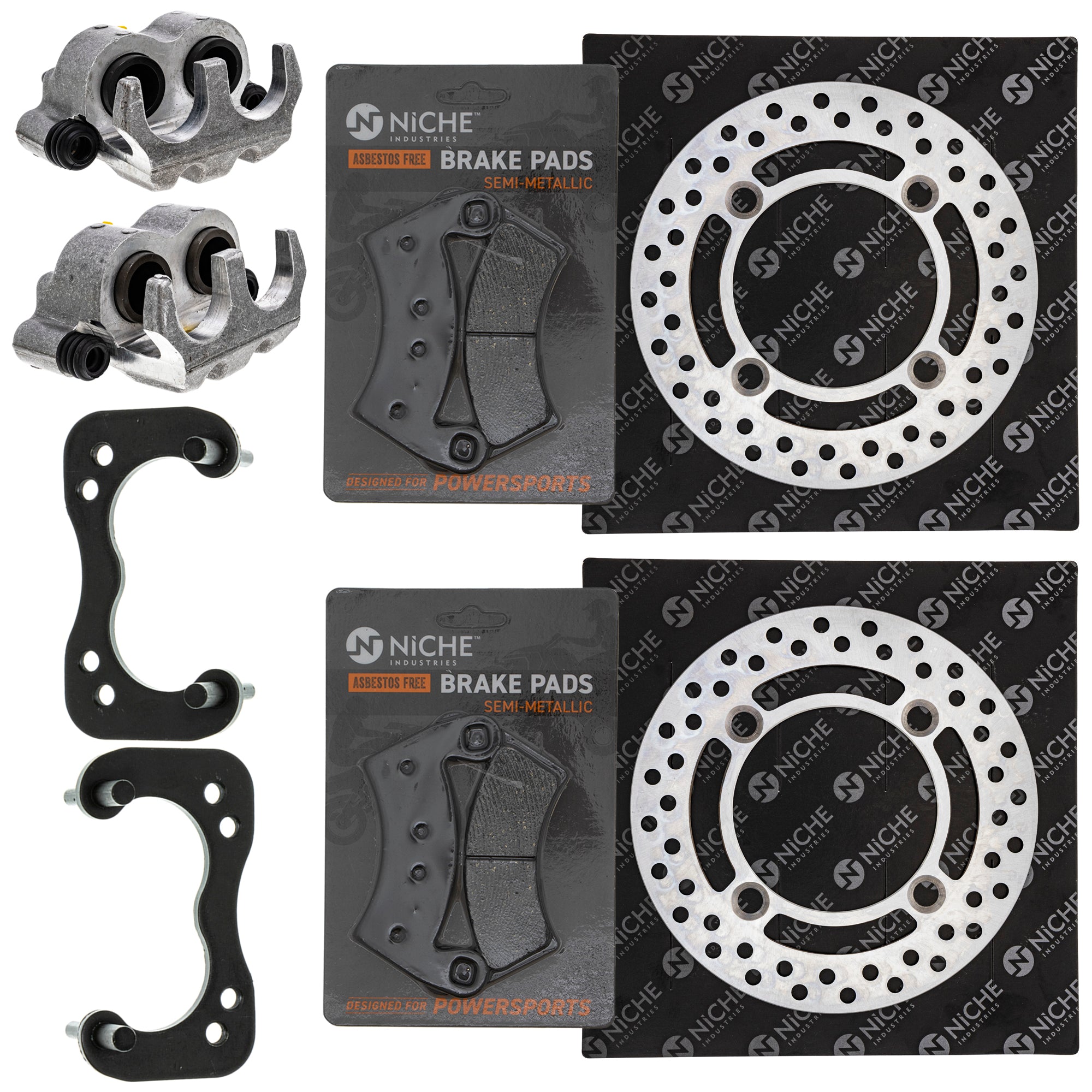Rear Brakes Rebuild Kit - Calipers, Rotors, Pads for zOTHER Polaris GEM RZR Ranger MRZR NICHE MK1007999