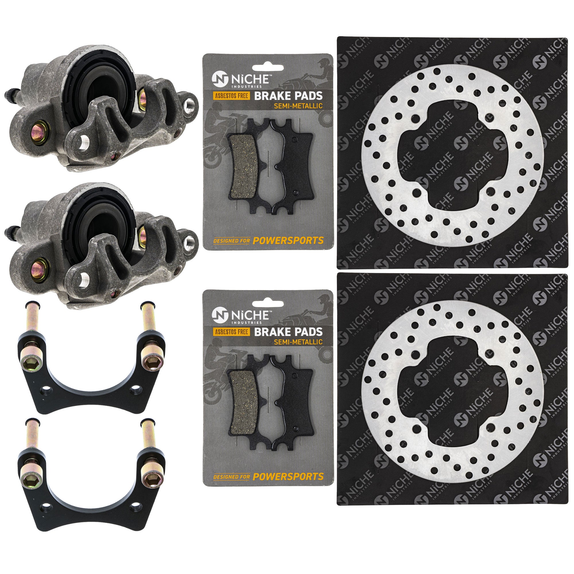 Rear Brakes Rebuild Kit - Calipers, Rotors, Pads for zOTHER Polaris GEM Sportsman NICHE MK1008001