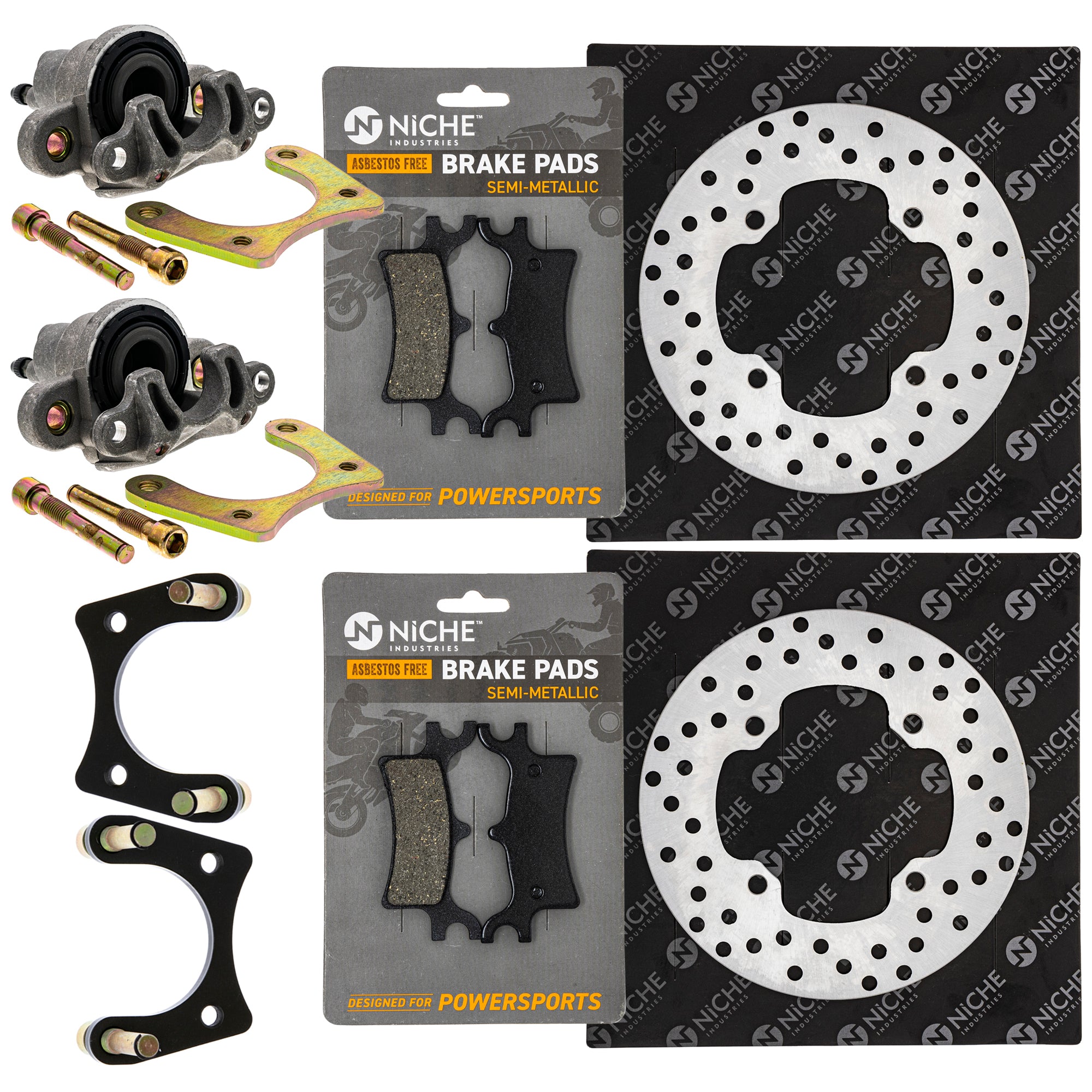Rear Brakes Rebuild Kit - Calipers, Rotors, Pads for zOTHER Polaris GEM Sportsman NICHE MK1008002