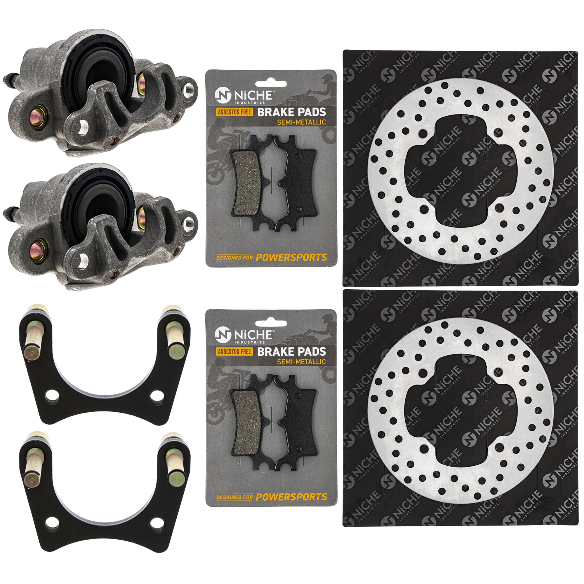 Rear Brakes Rebuild Kit - Calipers, Rotors, Pads for zOTHER Polaris GEM Sportsman NICHE MK1008002