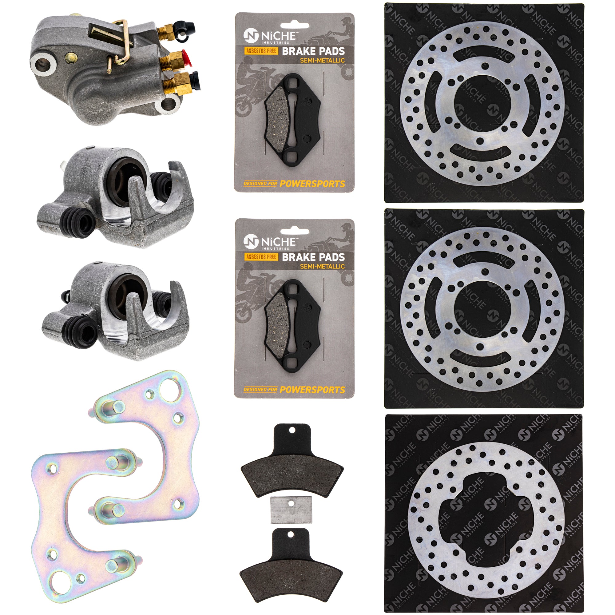Brake Rebuild Calipers, Rotors, Pads (3) for zOTHER Polaris Worker Sportsman Diesel NICHE MK1008003