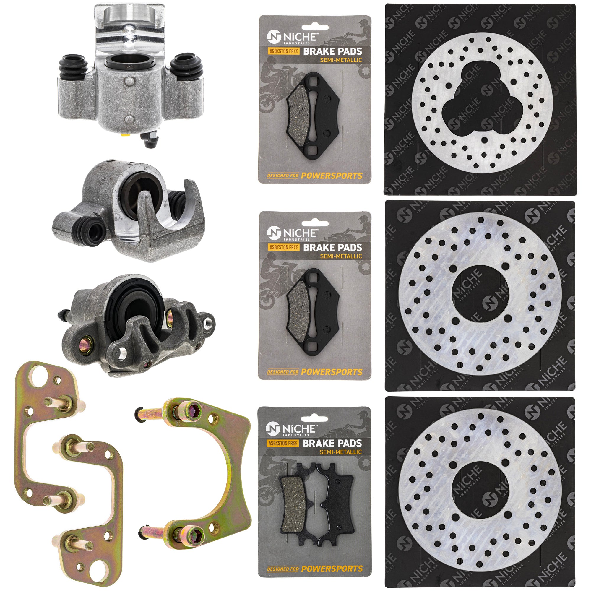 Brake Rebuild Calipers, Rotors, Pads (3) for zOTHER Polaris GEM Trail Scrambler NICHE MK1008005