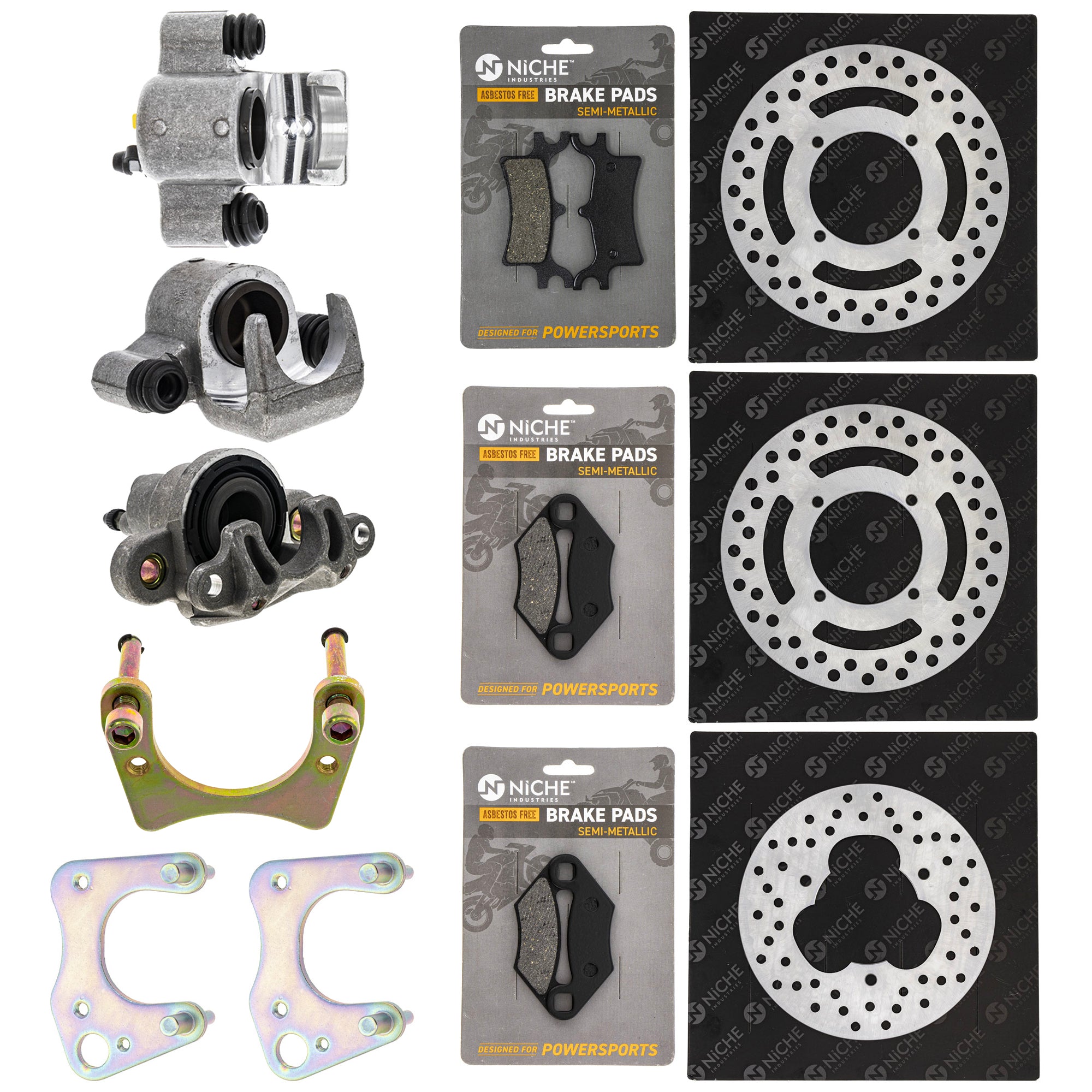 Brake Rebuild Calipers, Rotors, Pads (3) for zOTHER Polaris GEM Trail Scrambler NICHE MK1008009