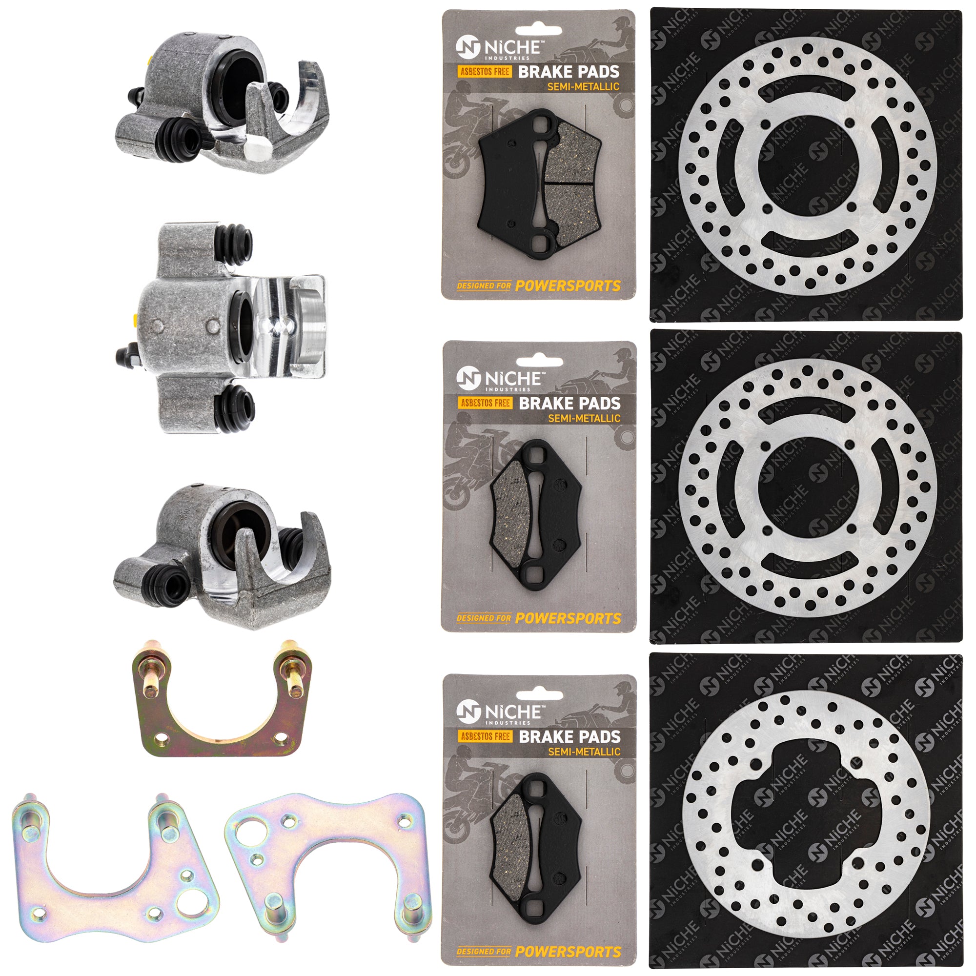 Brake Rebuild Calipers, Rotors, Pads (3) for zOTHER Polaris GEM Sportsman NICHE MK1008010
