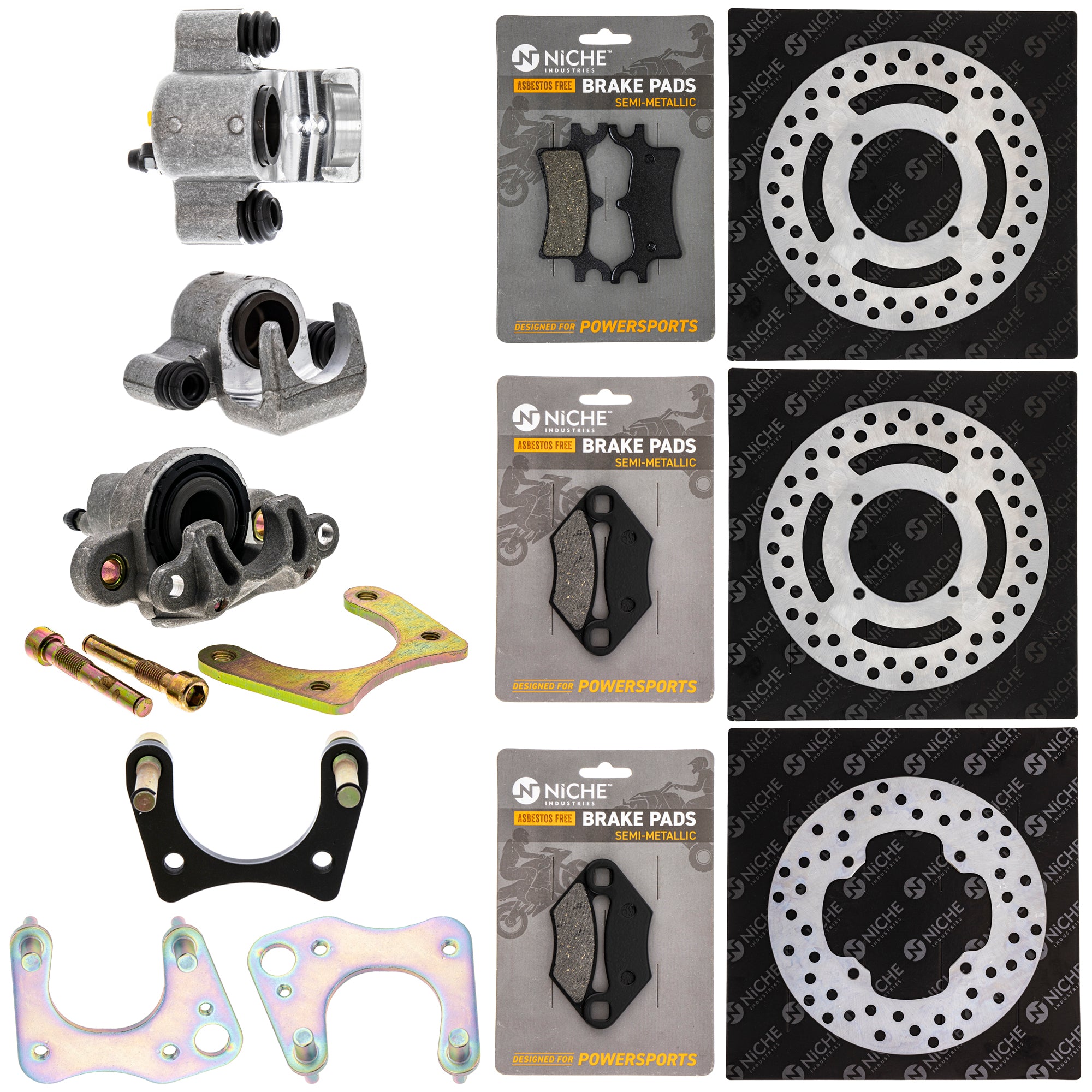 Brake Rebuild Calipers, Rotors, Pads (3) for zOTHER Polaris GEM Sportsman NICHE MK1008012
