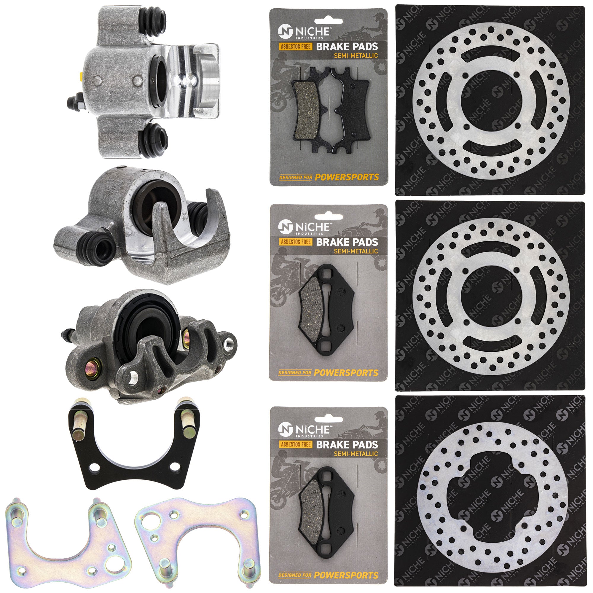 Brake Rebuild Calipers, Rotors, Pads (3) for zOTHER Polaris GEM Sportsman NICHE MK1008012