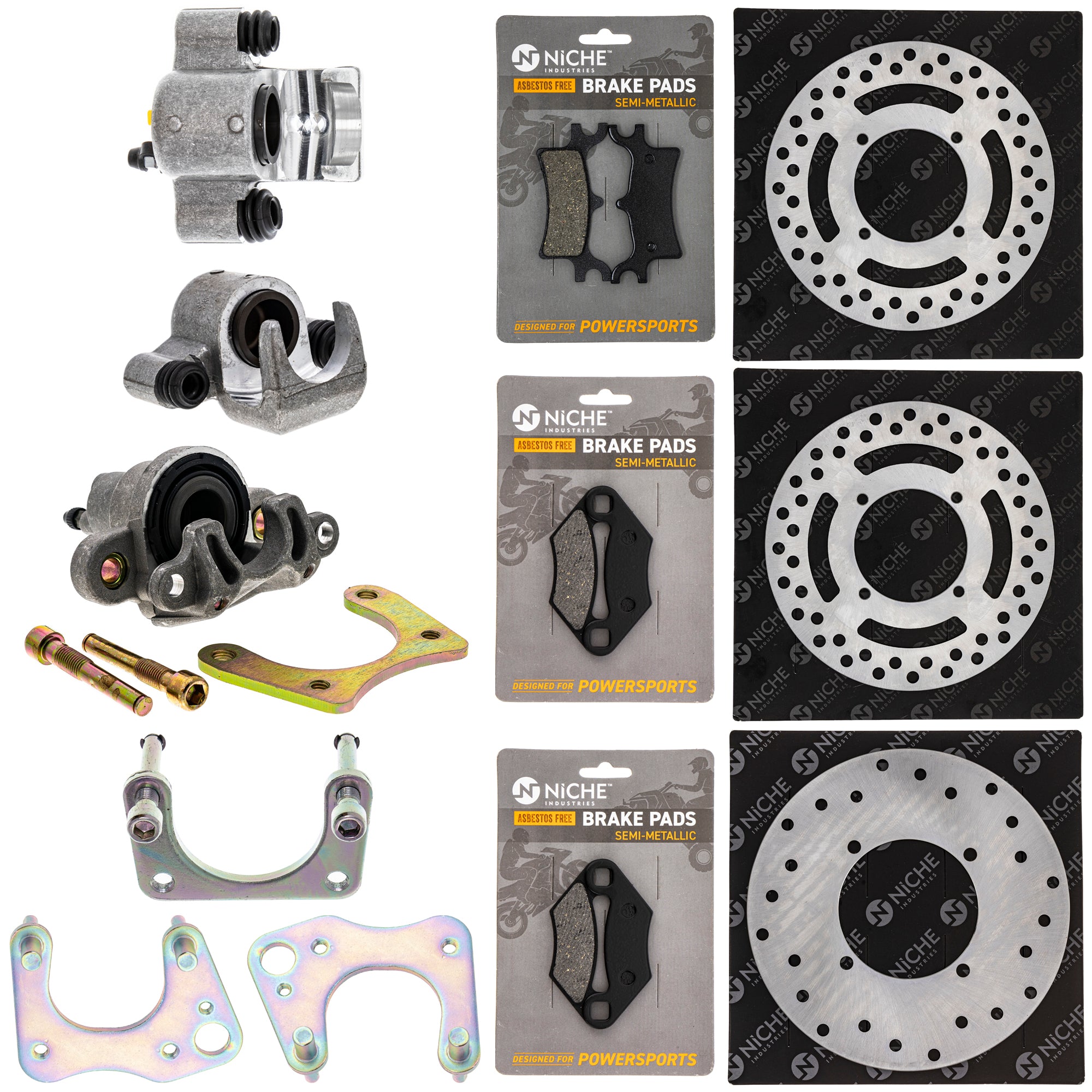 Brake Rebuild Calipers, Rotors, Pads (3) for zOTHER Polaris GEM Magnum NICHE MK1008013