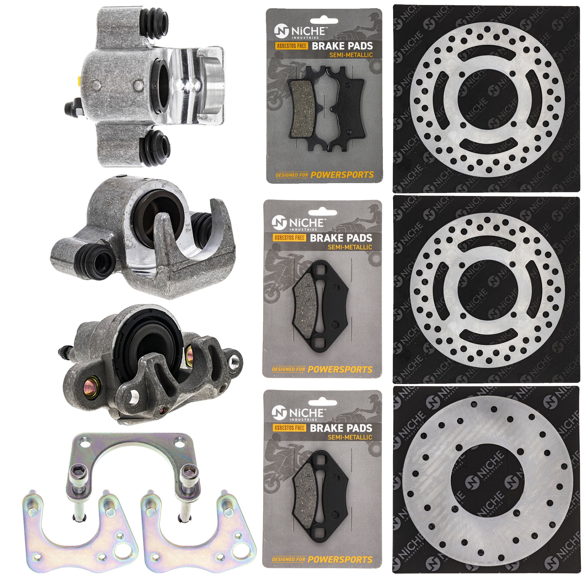 Brake Rebuild Calipers, Rotors, Pads (3) for zOTHER Polaris GEM Magnum NICHE MK1008013