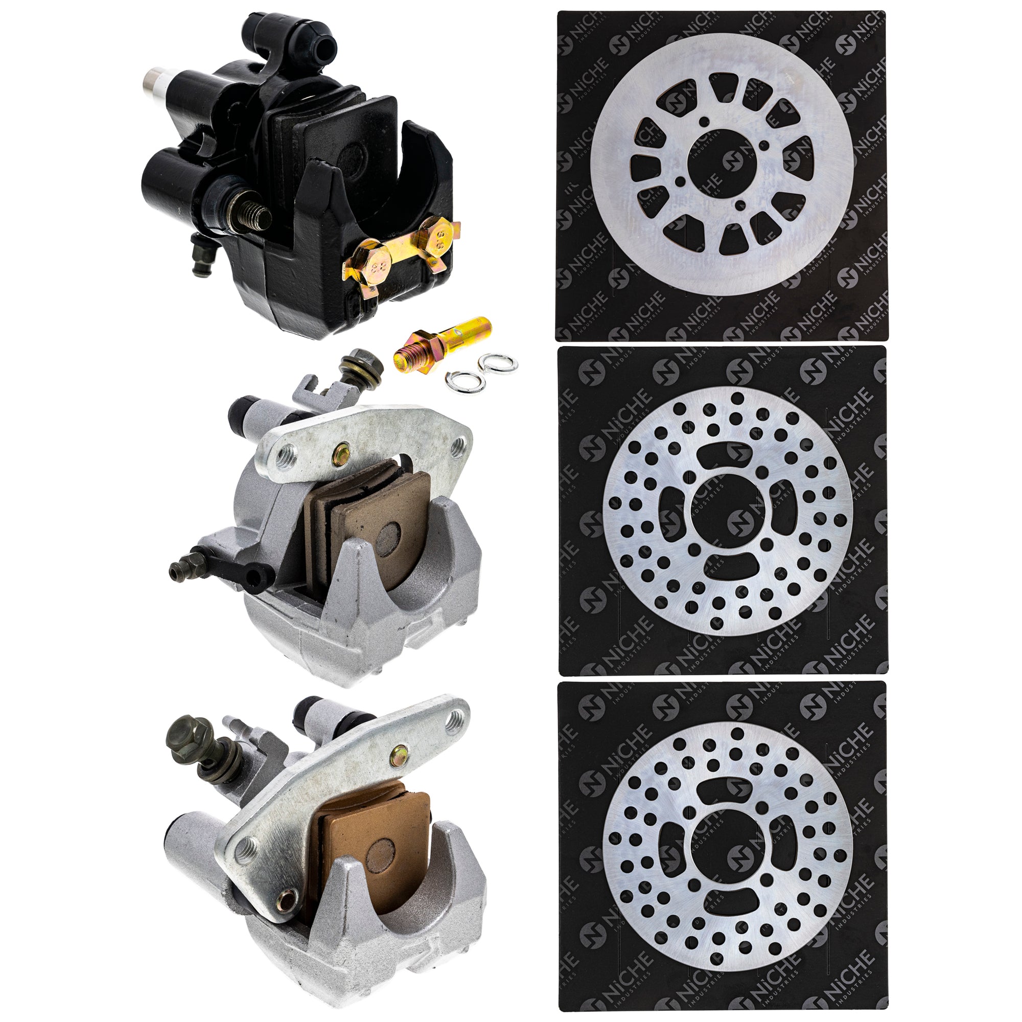 Brake Rebuild Calipers, Rotors, Pads (3) for zOTHER Yamaha Suzuki Kawasaki Honda Arctic NICHE MK1008019