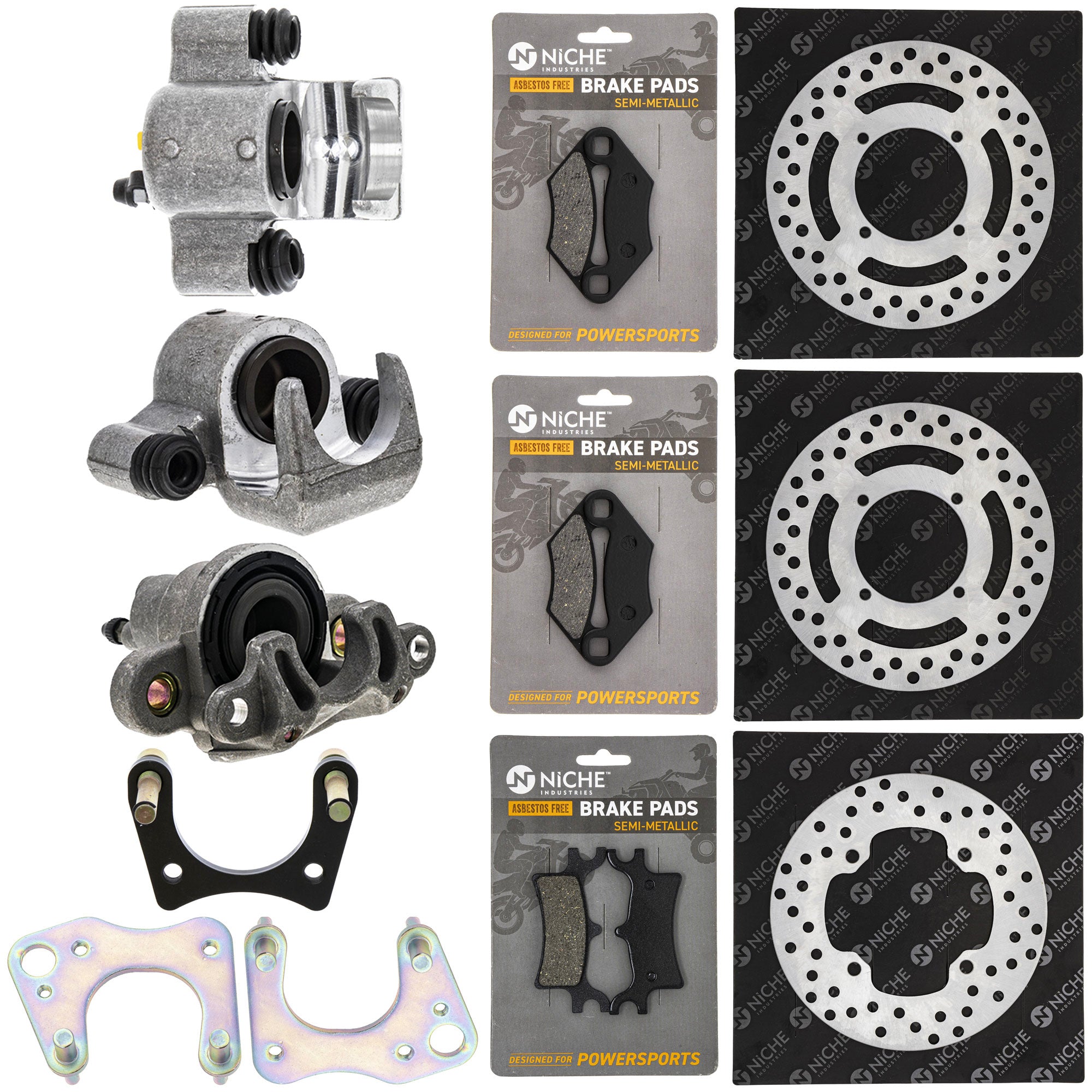 bRACaliper, Rotor, Pad Set (3) for zOTHER Polaris GEM Sportsman NICHE MK1008022