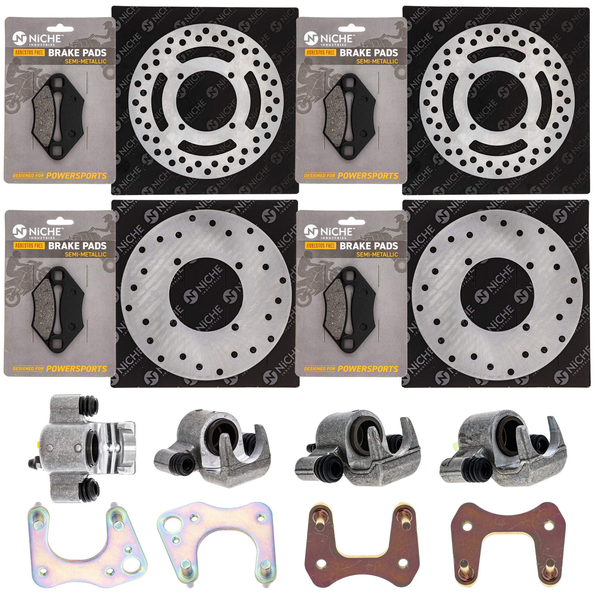 Brake Rebuild Calipers, Rotors, Pads (4) for zOTHER Polaris GEM ATP NICHE MK1008035