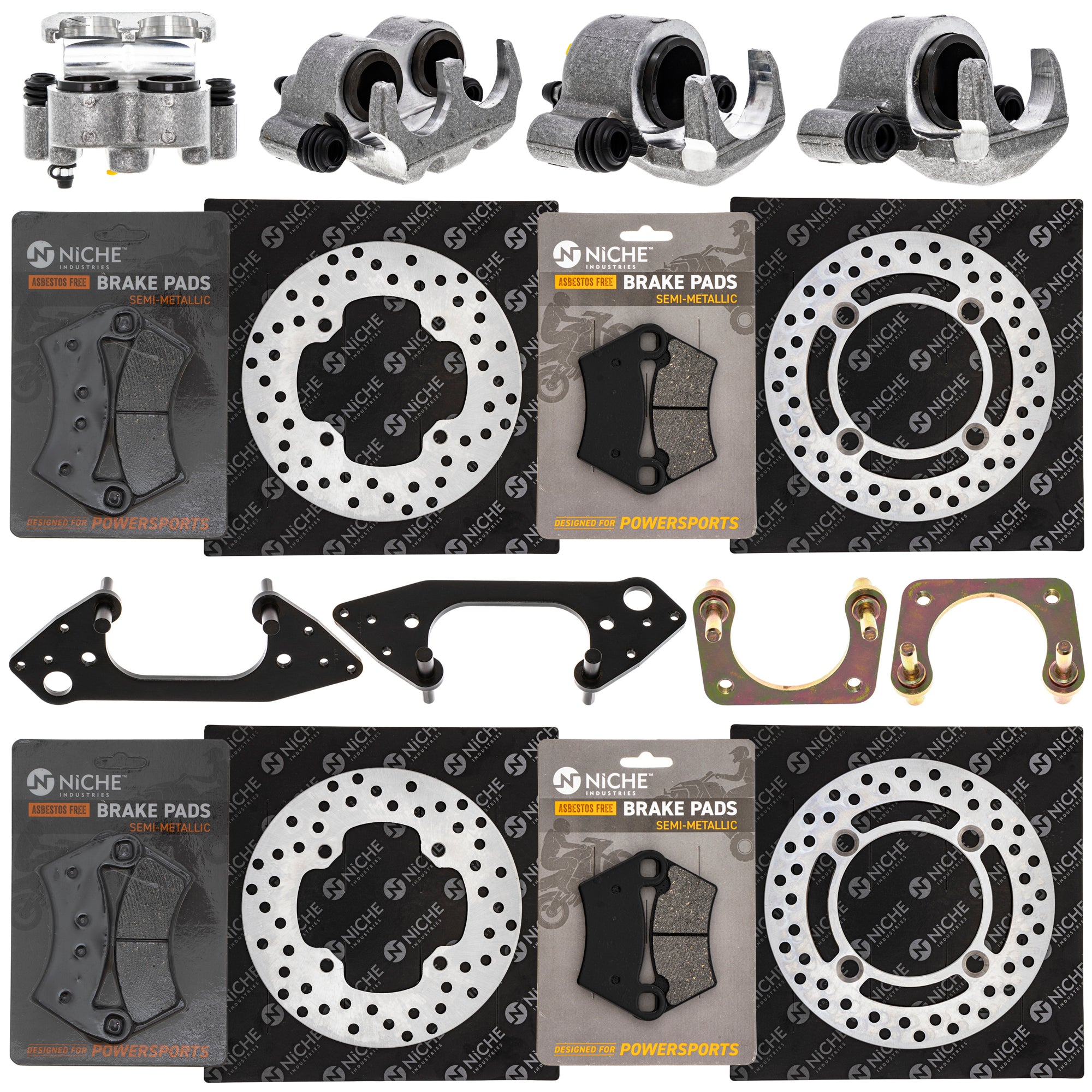 Brake Rebuild Calipers, Rotors, Pads (4) for zOTHER Polaris GEM RZR NICHE MK1008037
