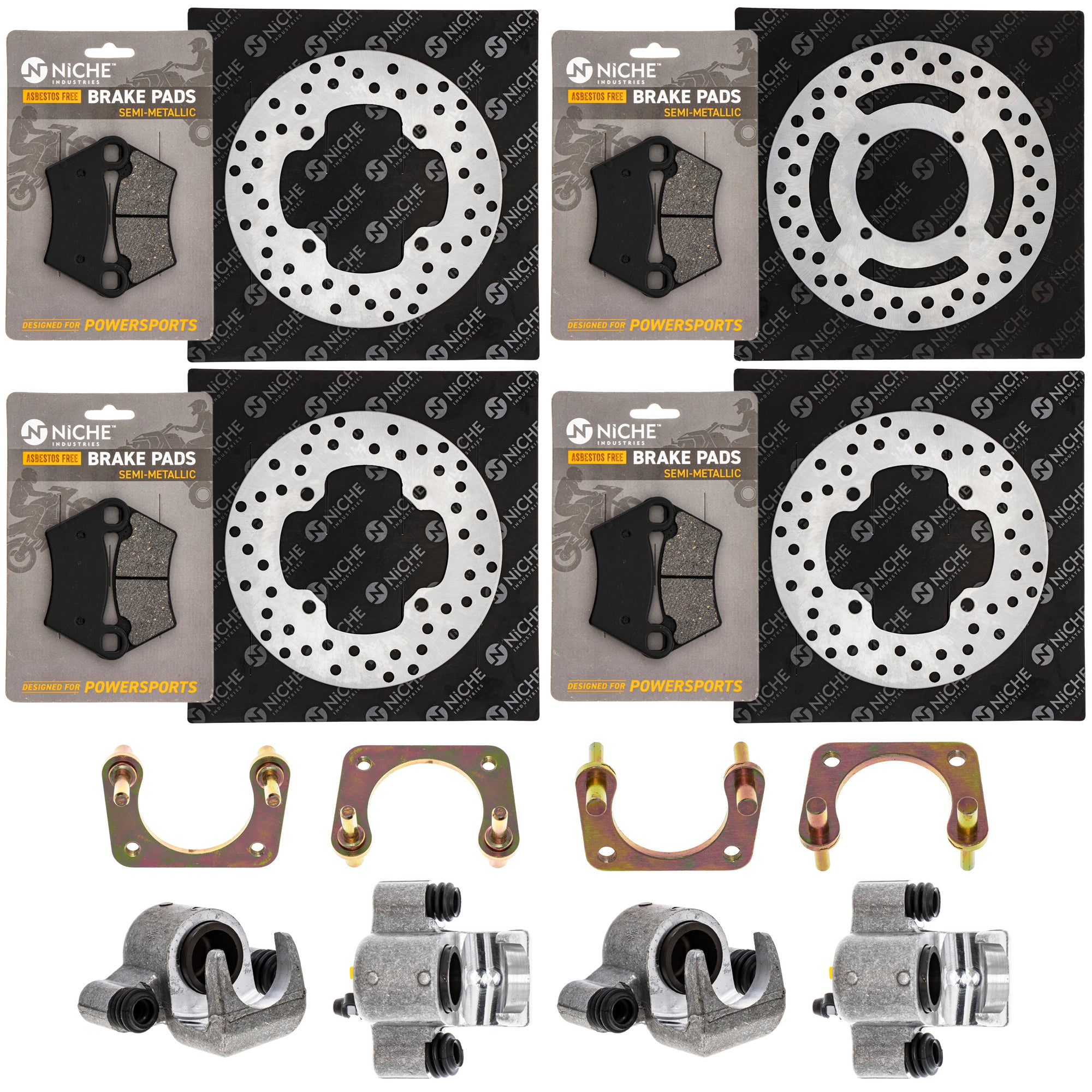 Brake Rebuild Calipers, Rotors, Pads (4) for zOTHER Polaris GEM Ranger NICHE MK1008044