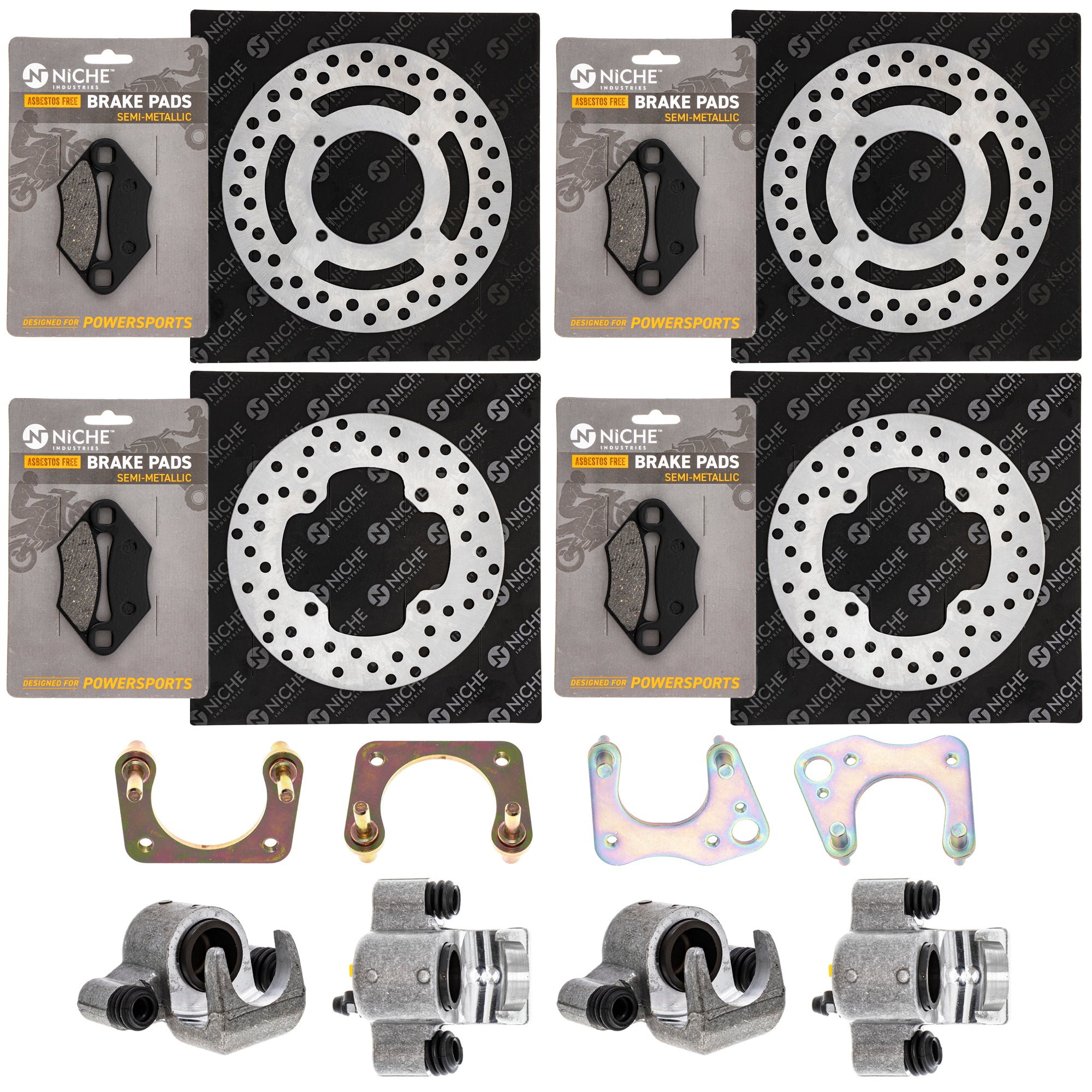 Brake Rebuild Calipers, Rotors, Pads (4) for zOTHER Polaris GEM Sportsman NICHE MK1008045
