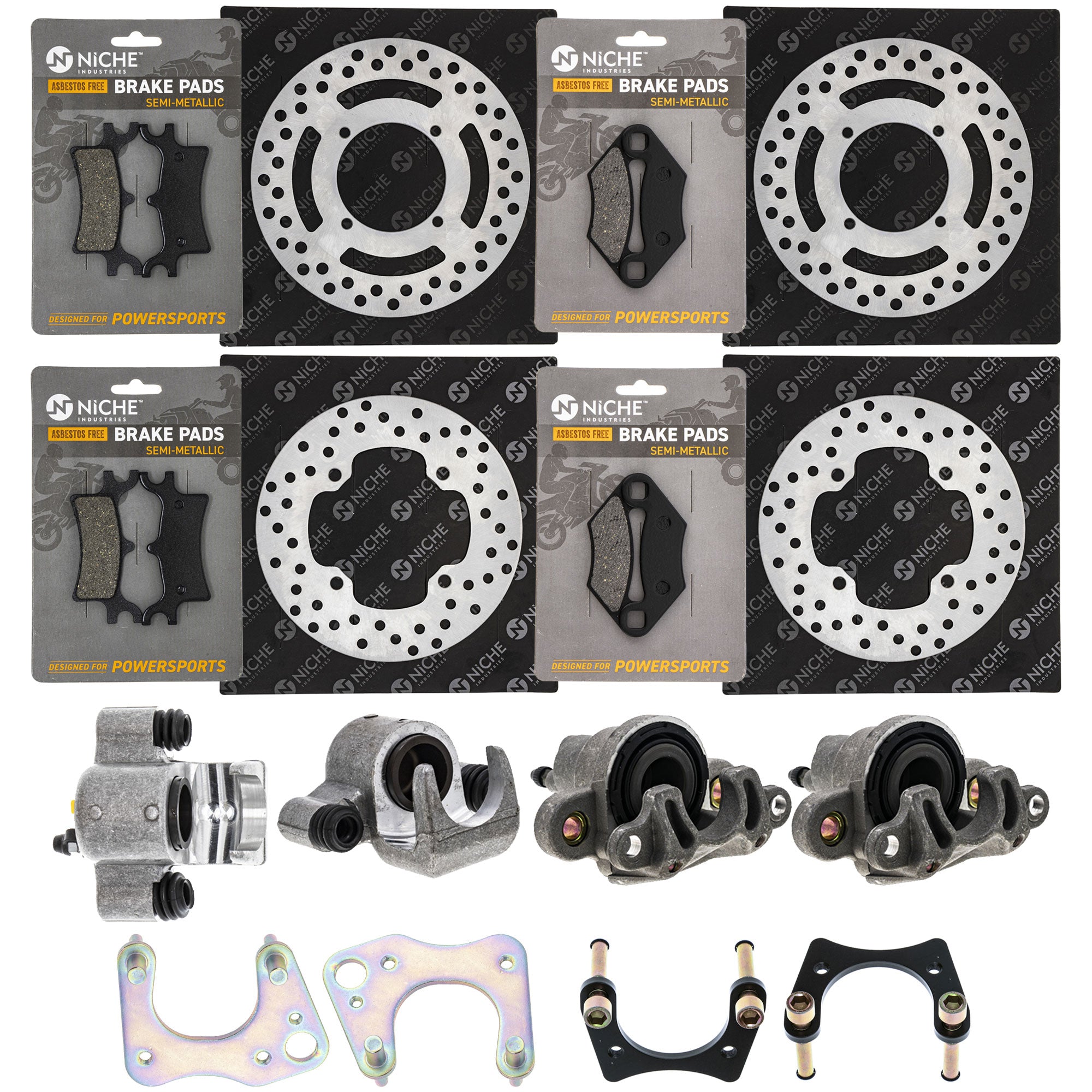 Brake Rebuild Calipers, Rotors, Pads (4) for zOTHER Polaris GEM Sportsman NICHE MK1008046